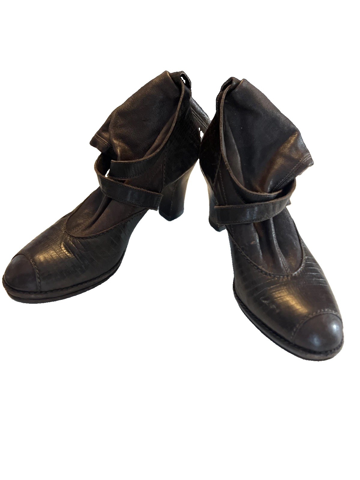 Heuoy Beyueliu Women’s Size 38.5 Leather Brown Handmade In Italy