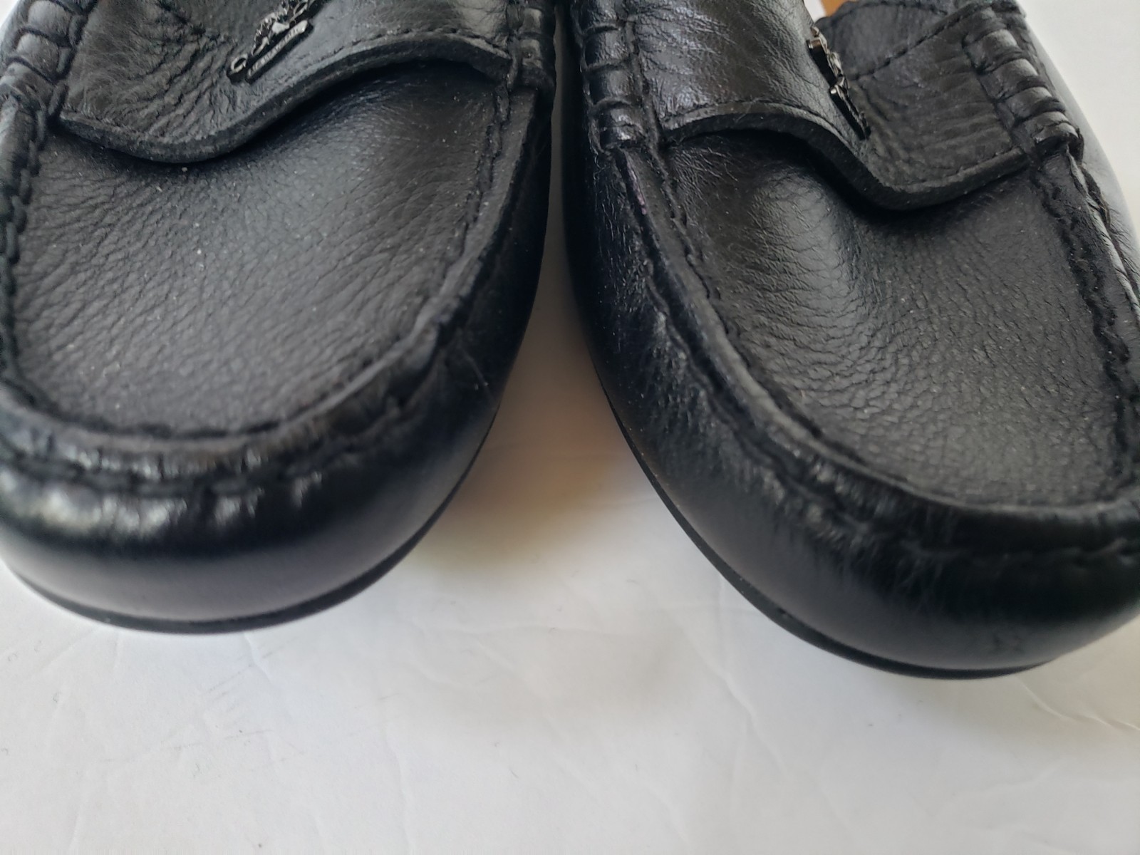 COACH Odette Pebbled Leather Black Driver Loafer Slip On Shoes Size 6.5 NWOB