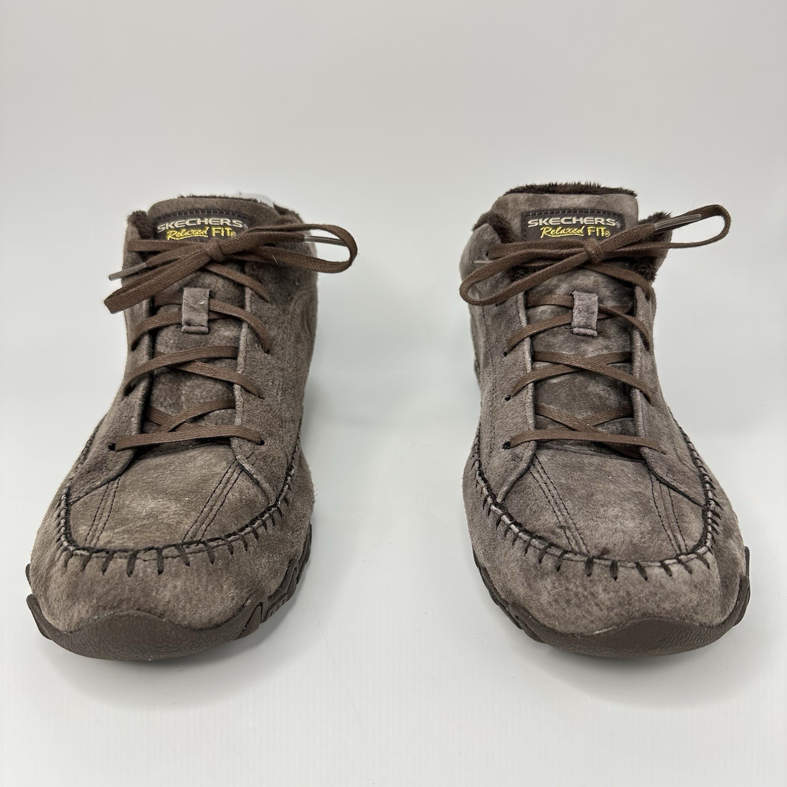 Skechers Bikers Totem Pole Women 11 Brown Suede Faux Fur Chukka Boot 49013