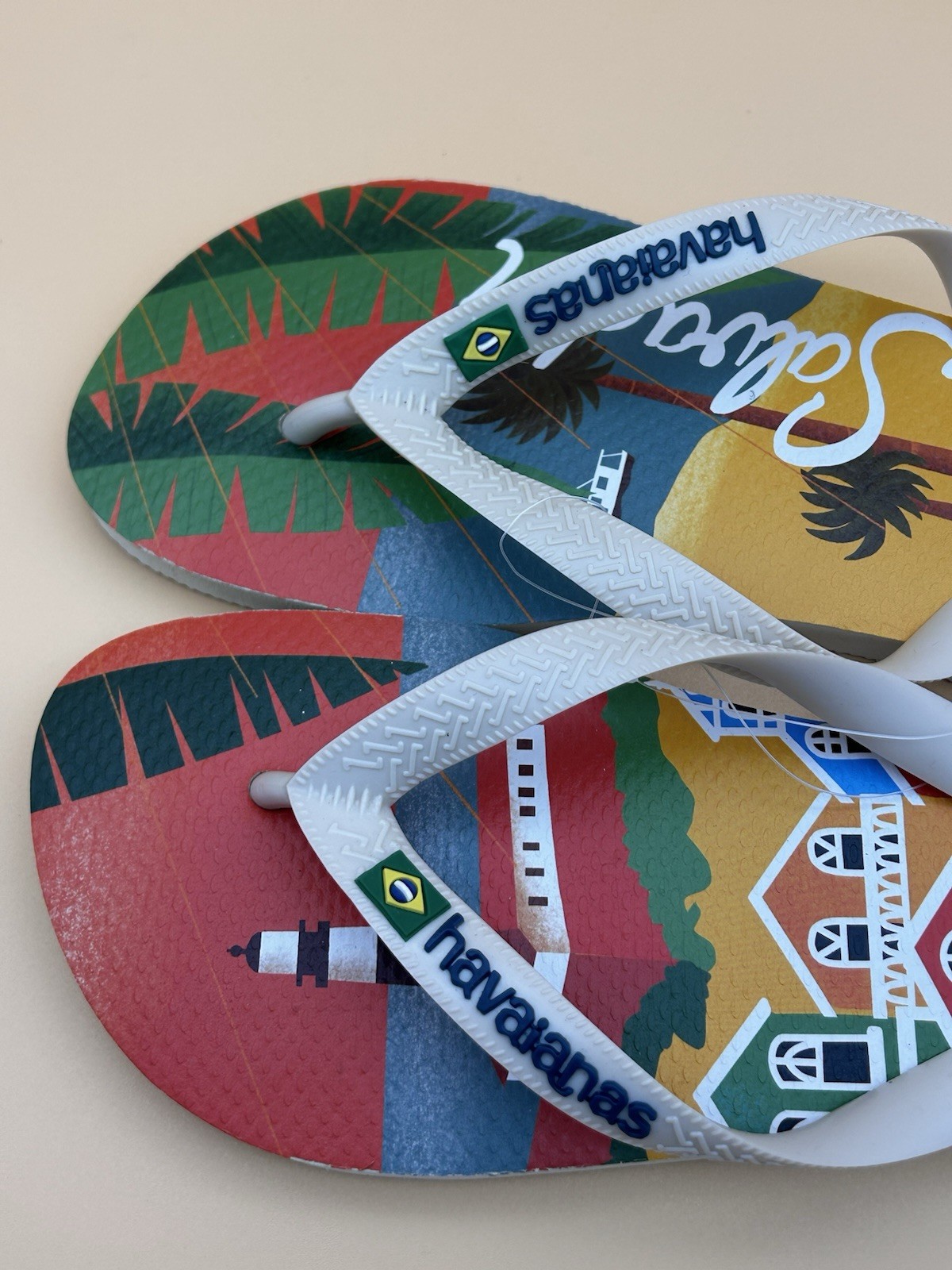 Havaianas Women’s/Men’s Top Postcard Salvador -Rubber Flip Flops-New – USA 9/10