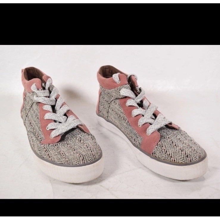 TOMS Herringbone Suede Camila High-Top Fashion Sneaker Size 7
