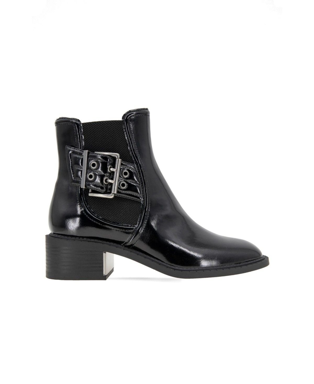 Bcbgeneration Womens Bovee Buckle Round Toe Zipper Booties Black Size 7.5 NIB