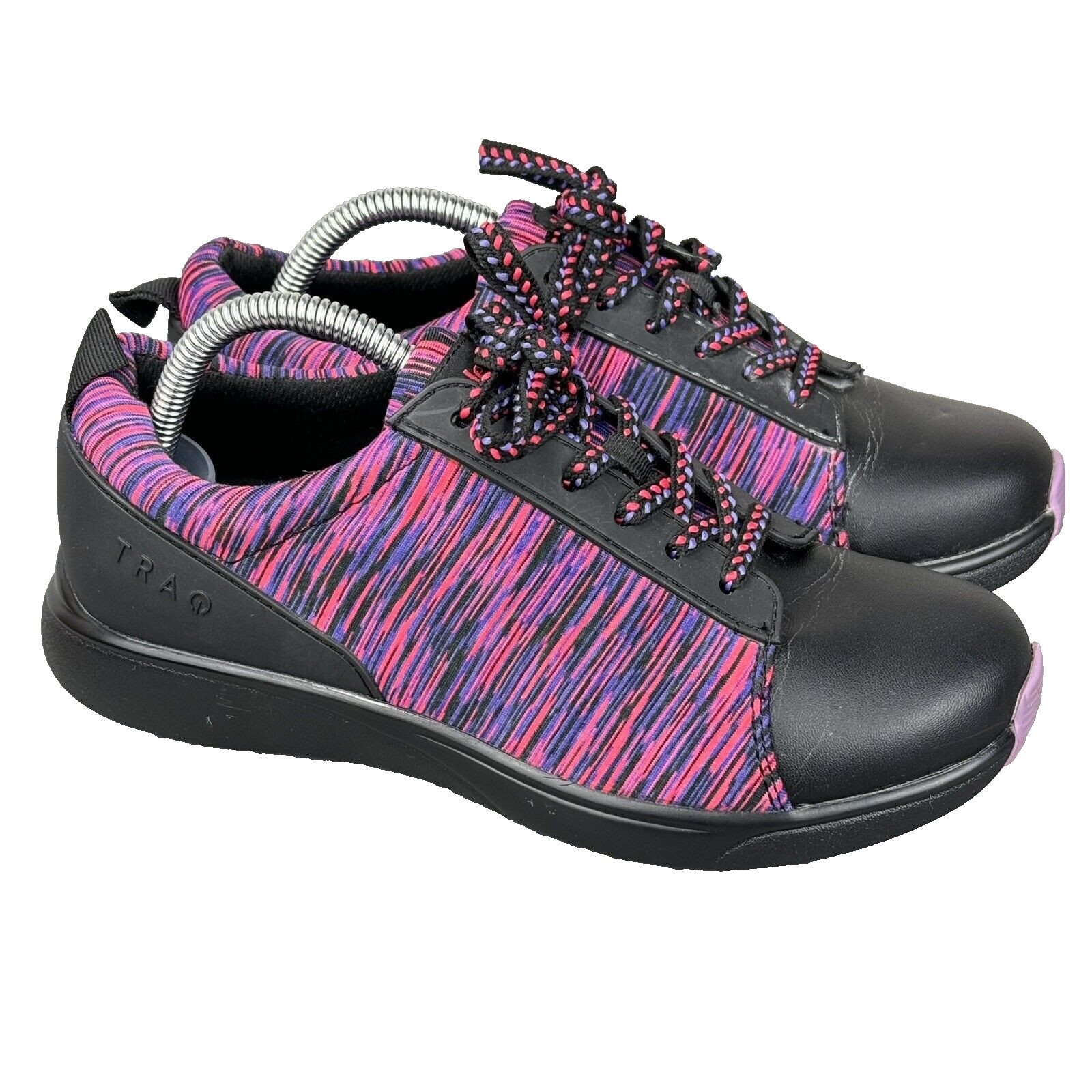 Alegria Traq Qest Black Pink Leather Low Top Sneakers Women’s US 6-6.5 EU 36