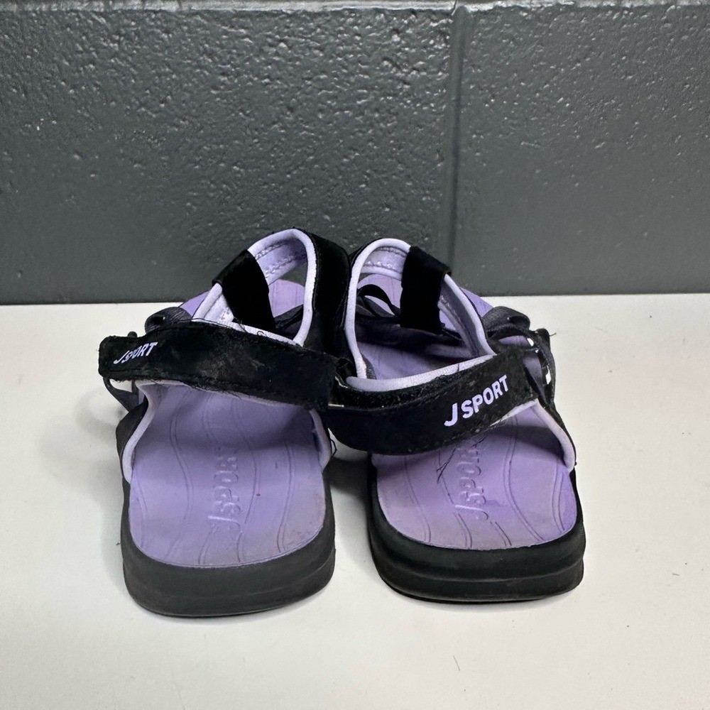 JSport Brand – Sandals – Black and Purple Strappy Sandals – Women’s size 9