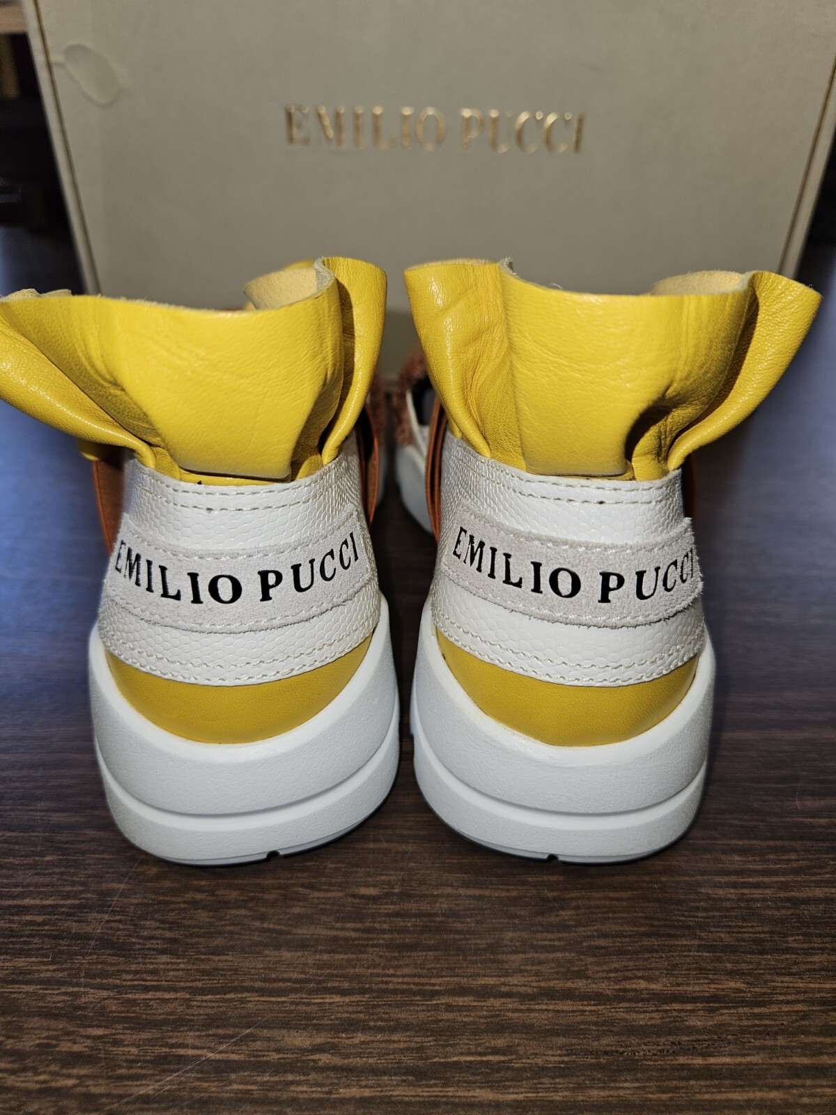 Emilio Pucci City Up Fray Pale Pink Multicolor Womens Sneakers Size US 5 NEW