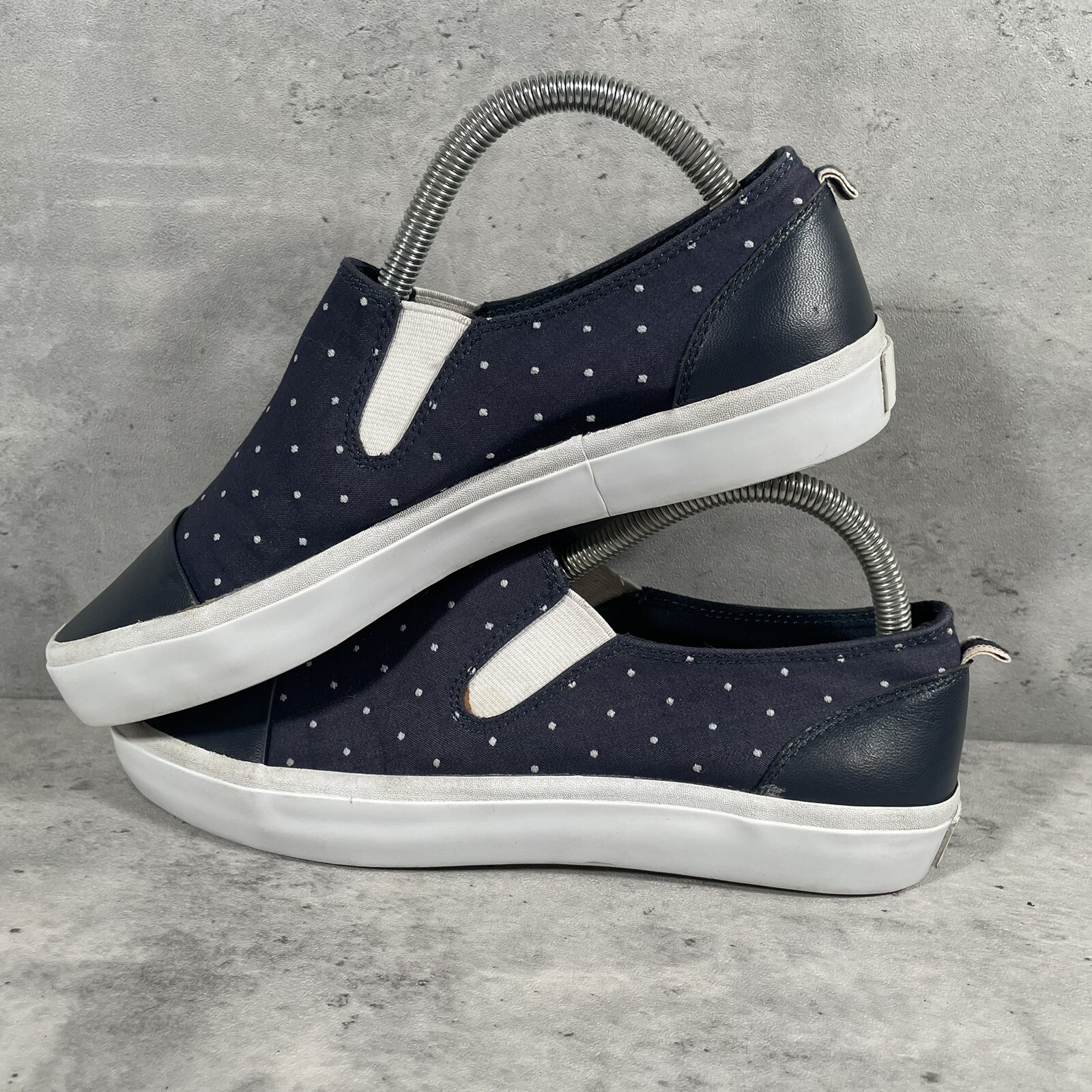 ED Ellen Degeneres Darja Women’s Size 7.5 Blue Flat Polka Dot Loafer Shoes