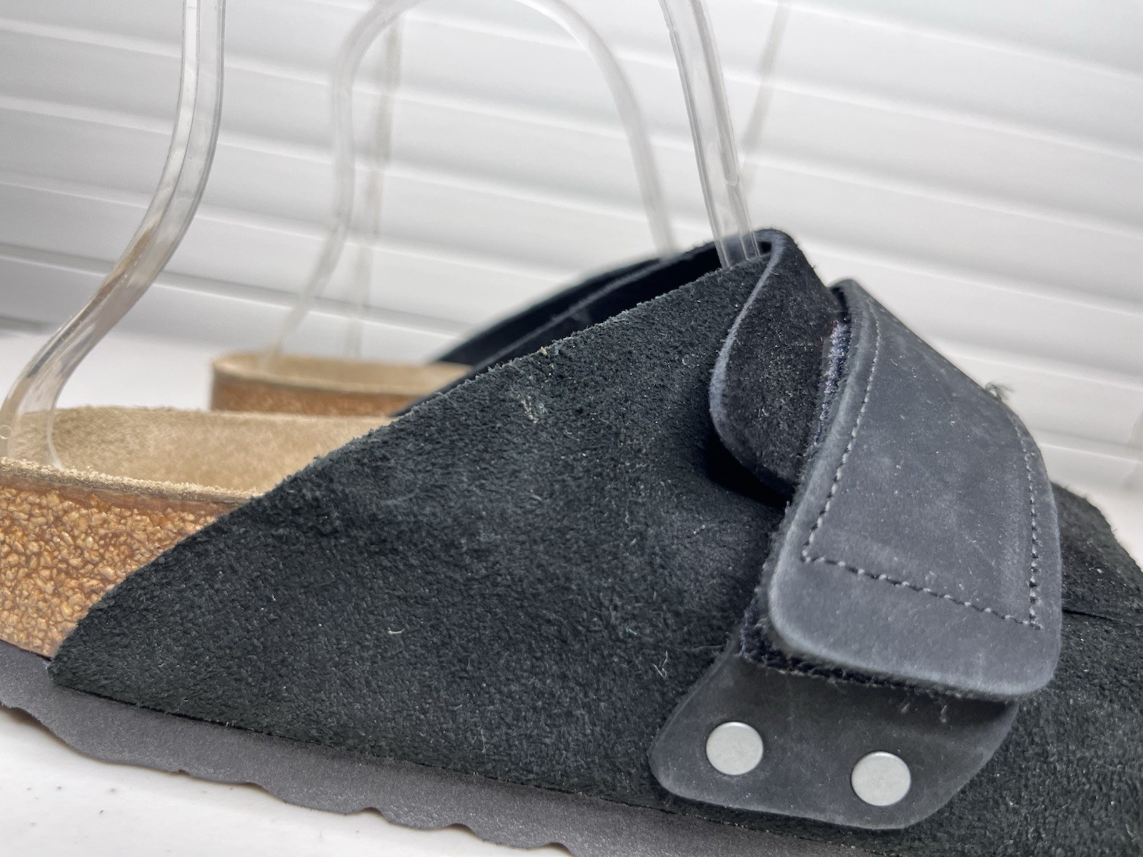 Birkenstock Kyoto Nubuck-Suede Leather Slide-On Sandals Sz 38