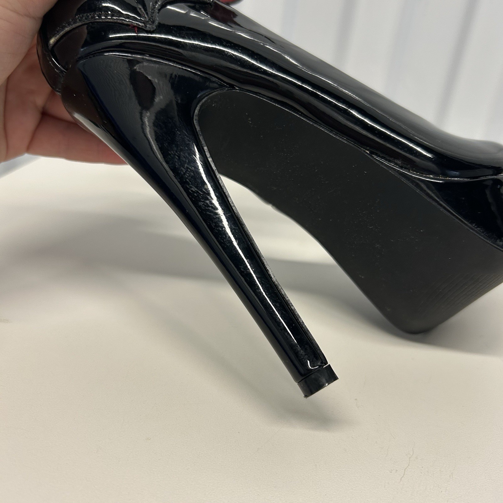 Killstar Cemetery Lane Black Bat Wing High Heels Faux Leather Women’s US Sz 5