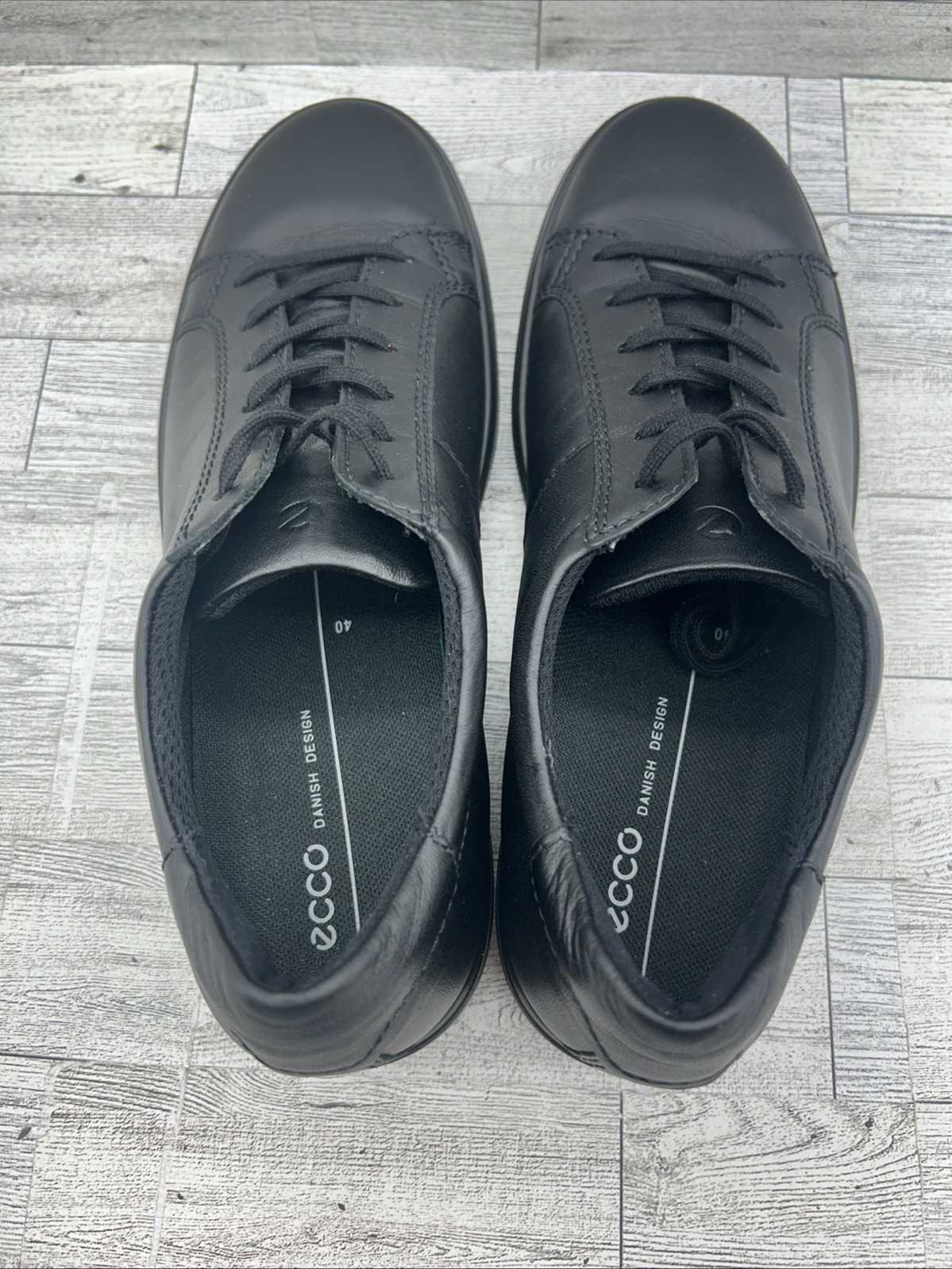 Ecco Soft 7 Mono 2.0 Black Leather Lace Up Casual Sneaker Women EU 40 US 9-9.5