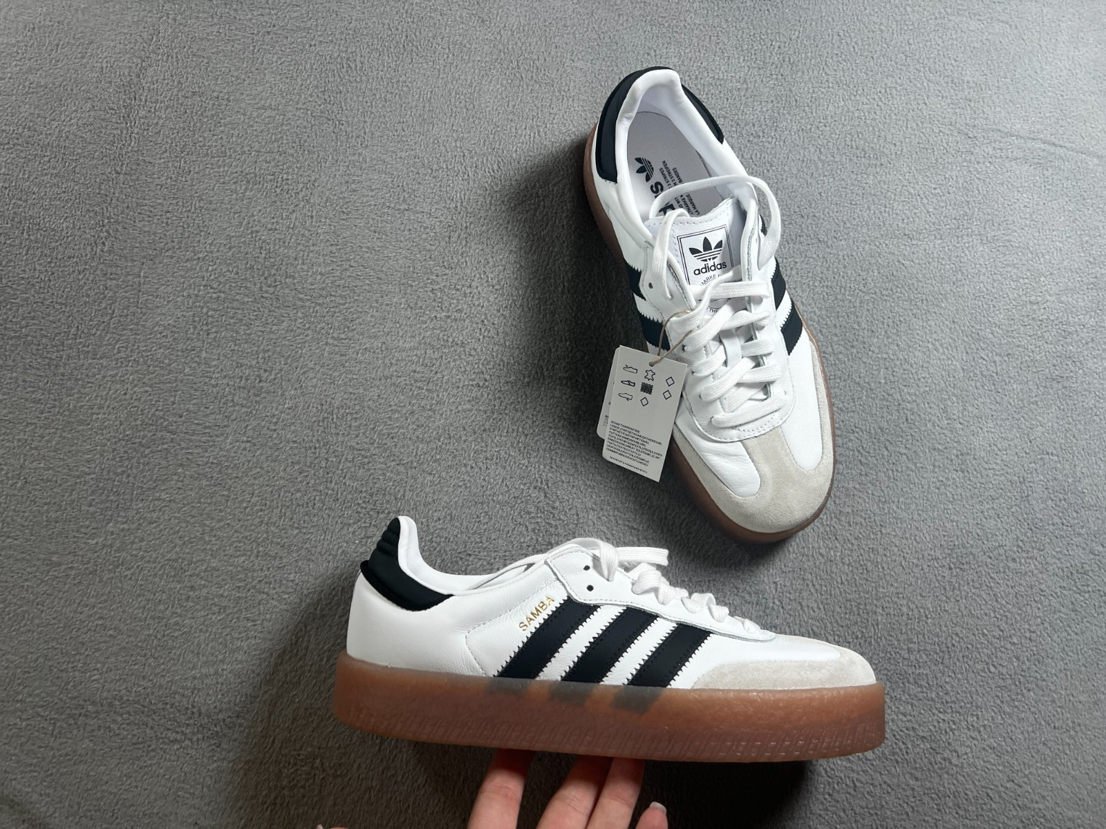 New ADIDAS Samba womens WHITE Gum sneakers Retro Terrace sport shoes JI1349
