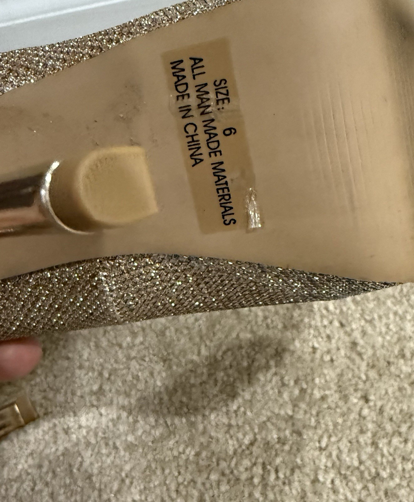 Gold Glitter Platform Stiletto Heels Womens 6 High Heel Pumps Party Disco Shoes