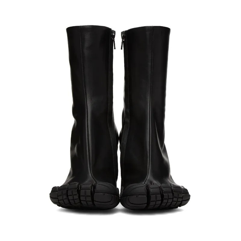 Five Finger Toe Fashion High Heel Ankle Boots New Elastic Mesh Cloth Socks Boots