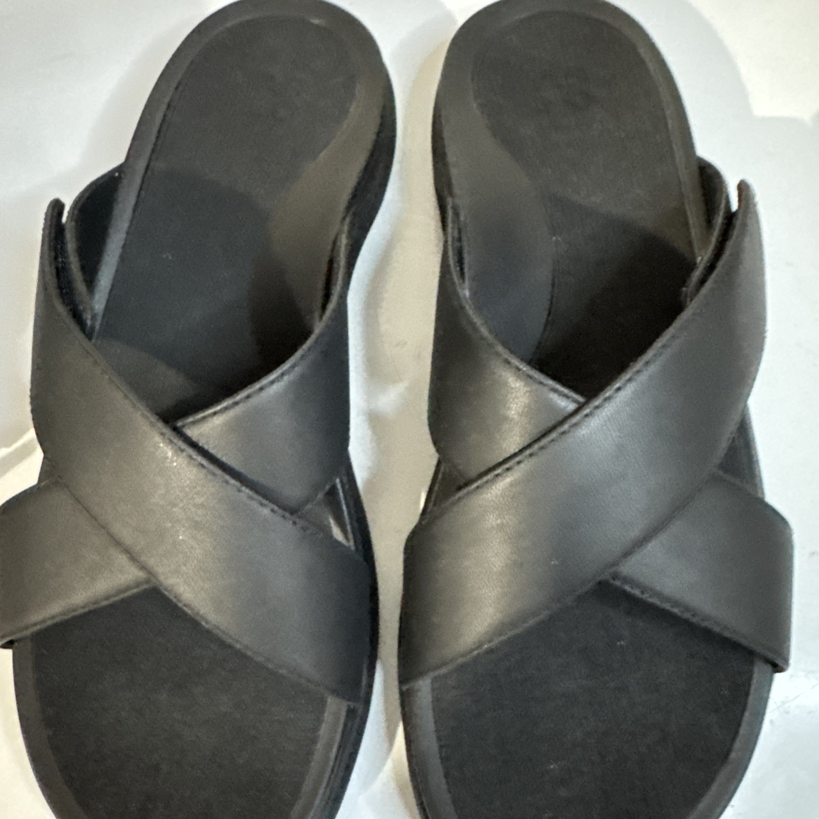 ABEO Laguna Women’s Slide Leather Sandals Size 9 Black