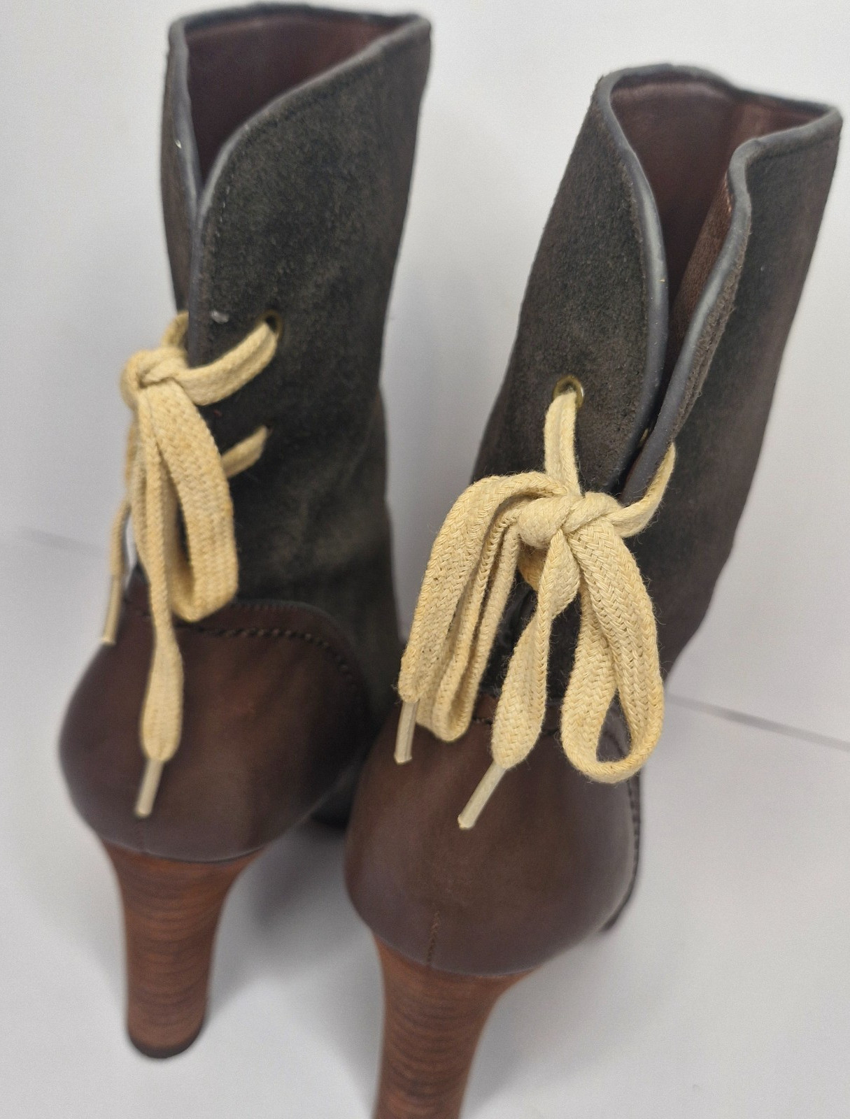 See By Chloe Lace Up Suede Brown Boots Very Good Condition Sz 37 /AU6.5 Soft