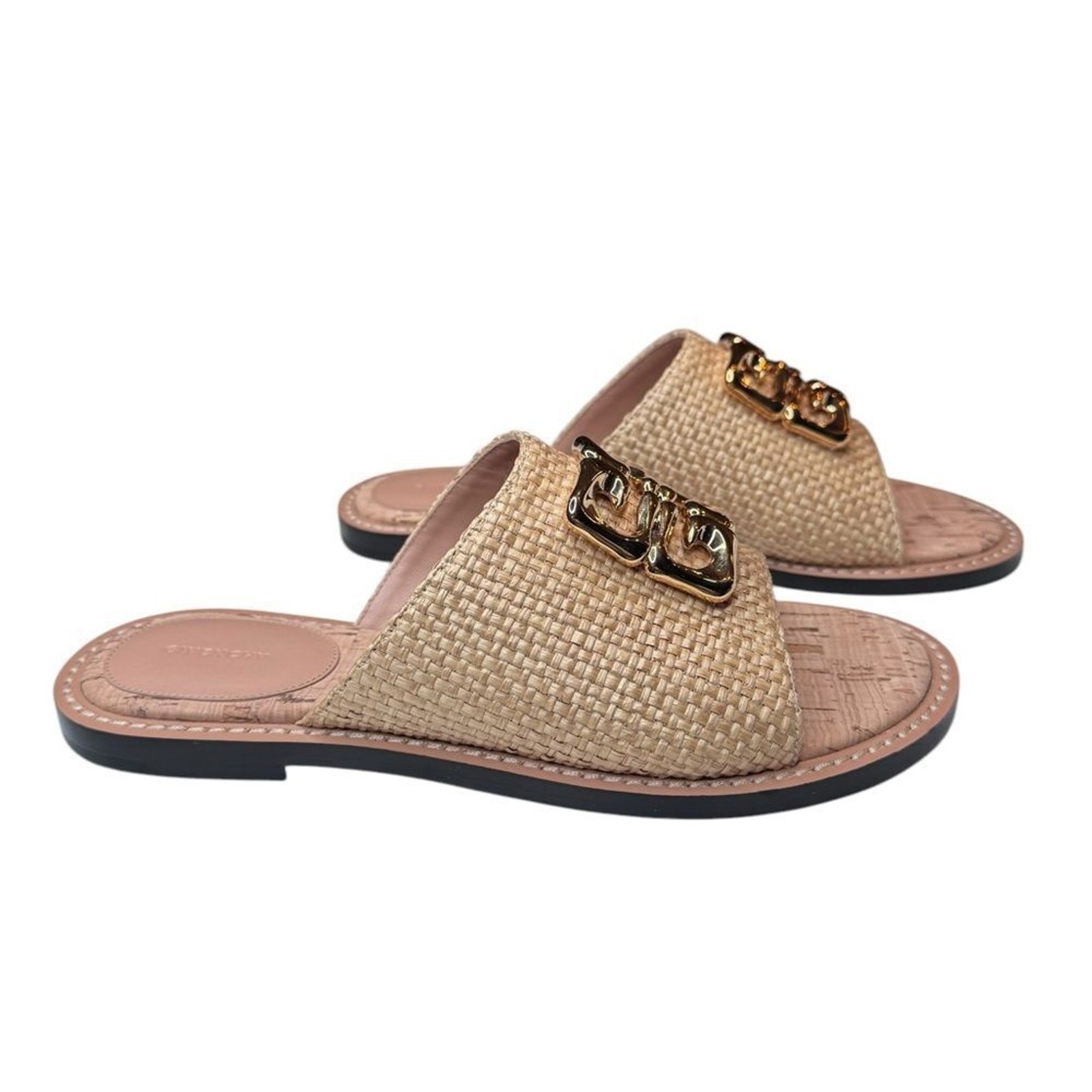 NWT Givenchy 4G Liquid Flat Raffia Mules (7)
