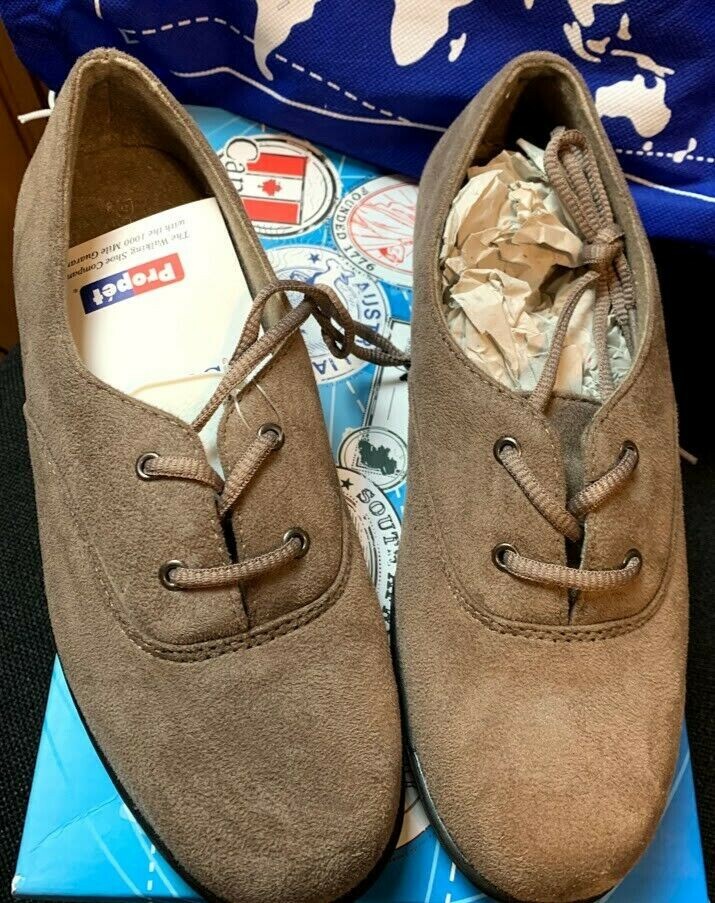 Propet WOMENS TRAVEL WALKERS SUZIE TAUPE VELOUR 7 N(AA) W3221