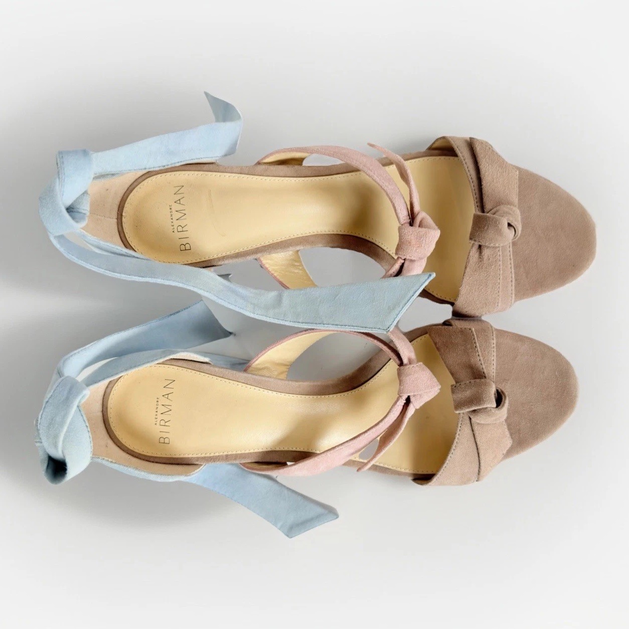 Alexandre Birman Clarita Suede Bow Block Heel Sandals EU 37 US 7 NWOB