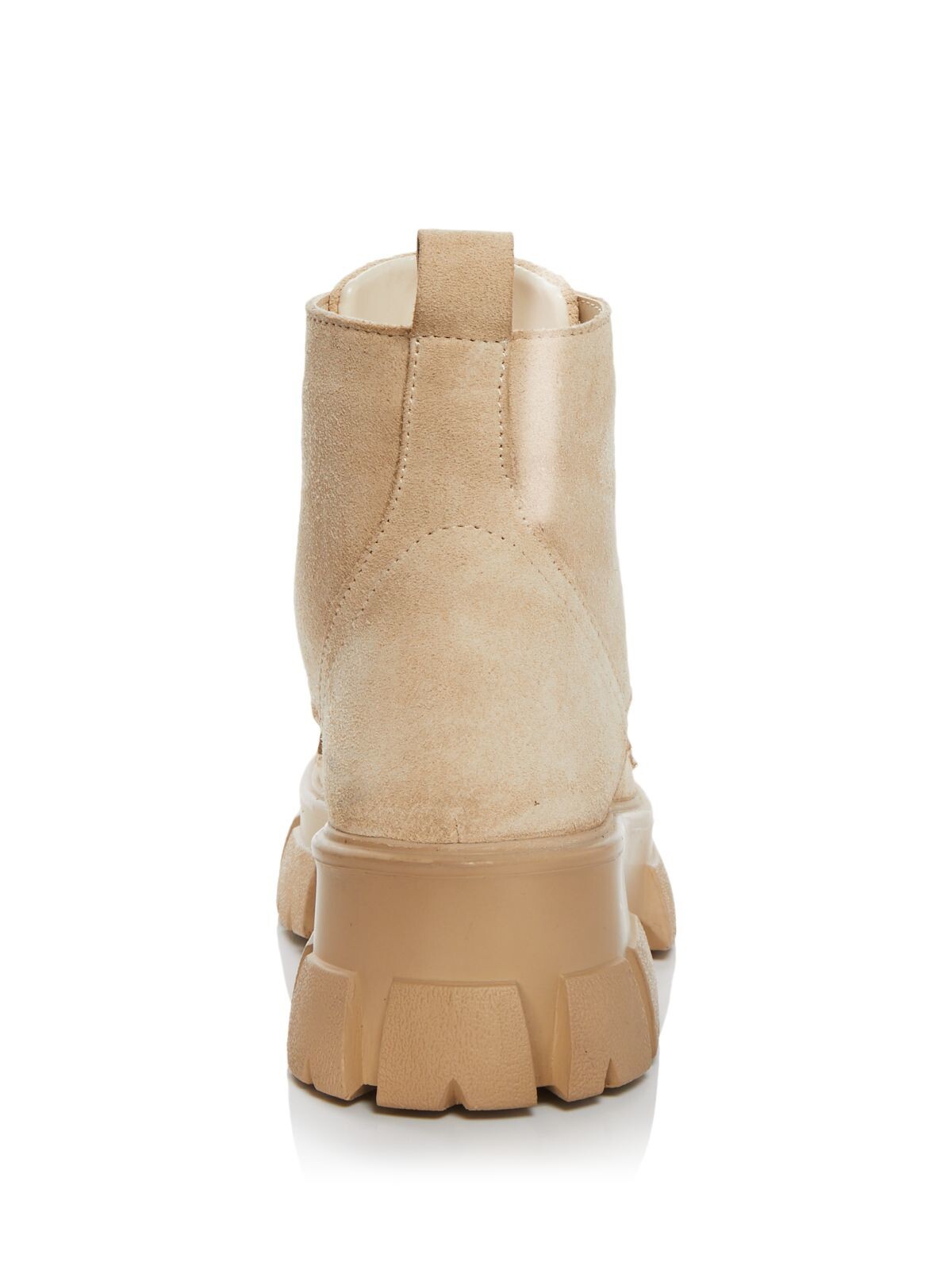 AQUA Womens Beige Pull Tab 1-1/2″ Platform True Toe Leather Booties 10 M