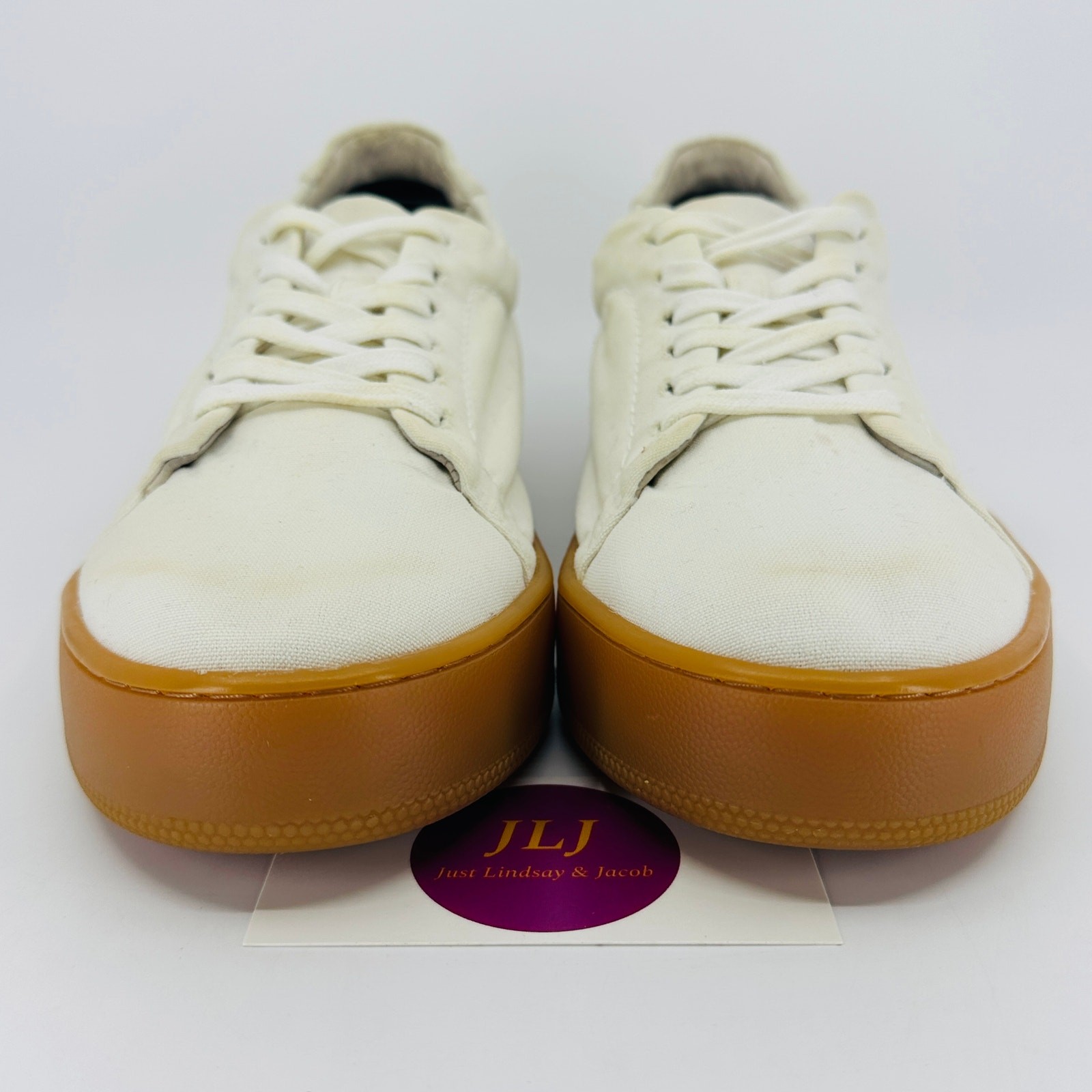 Jenni Kayne Women’s Cream Canvas Casual Skater Sneakers Size 39 EU/ 9 US