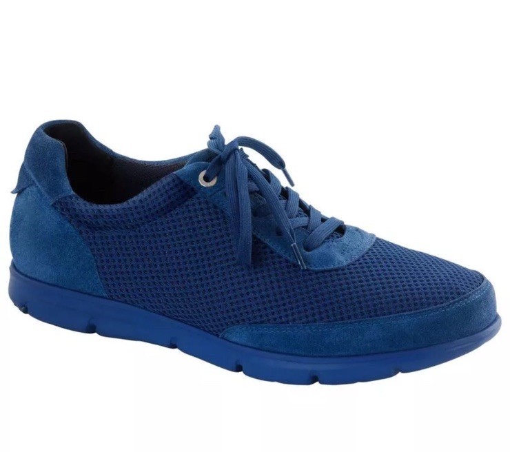 BIRKENSTOCK ILLINOIS SUEDE AND FABRIC SNEAKER ROYAL BLUE W 11. M 9