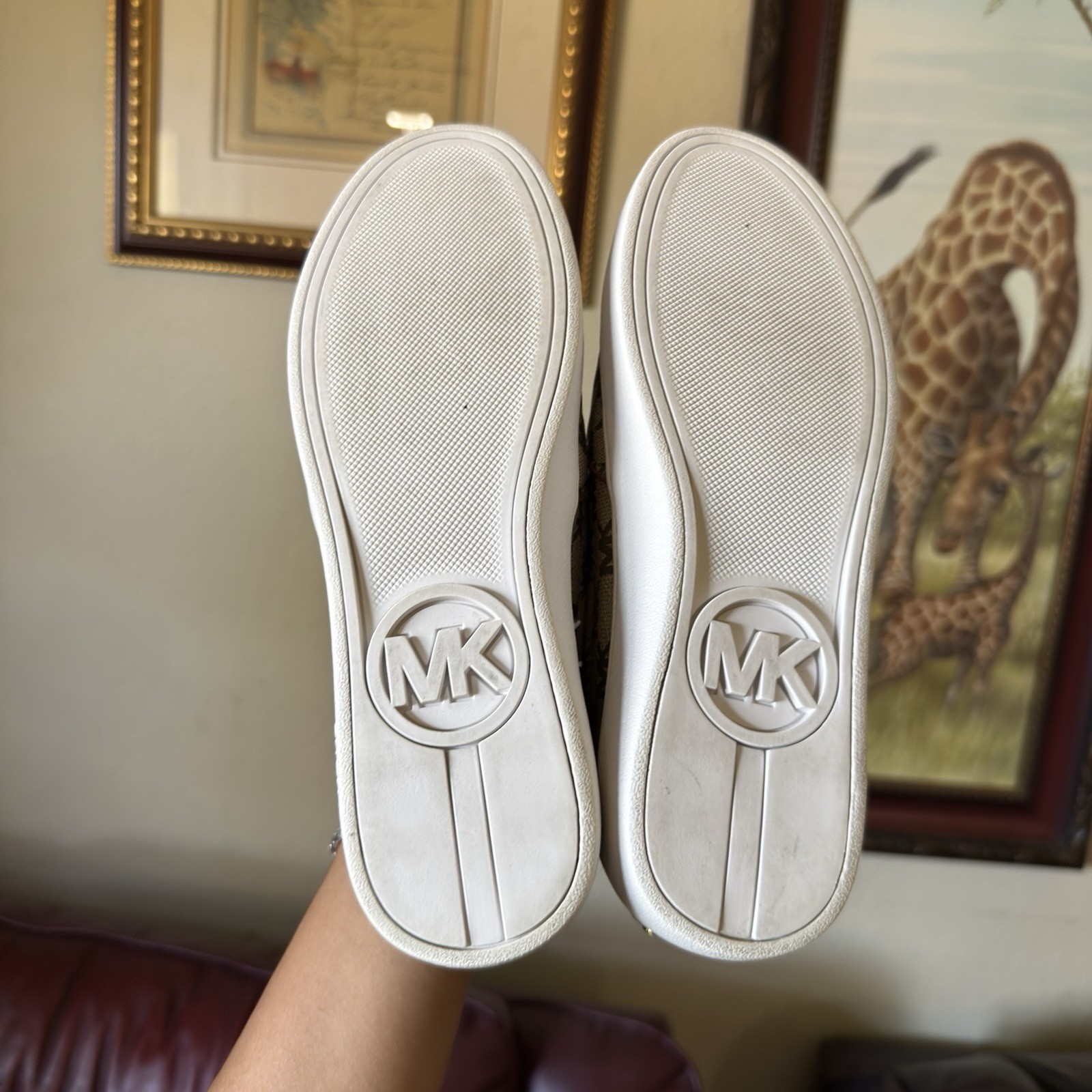 Michel Kors Keaton Women’s Fashion Sneakers Beige (LS22K)Size 7 .5