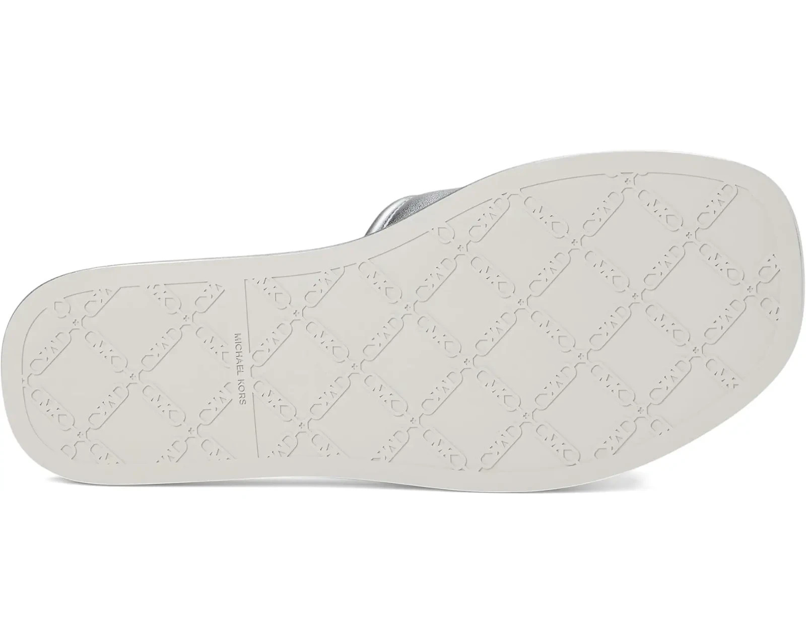 MICHAEL KORS SUKI MK LOGO SILVER ADJUSTABLE SLIDES 9 11 I LOVE SHOES