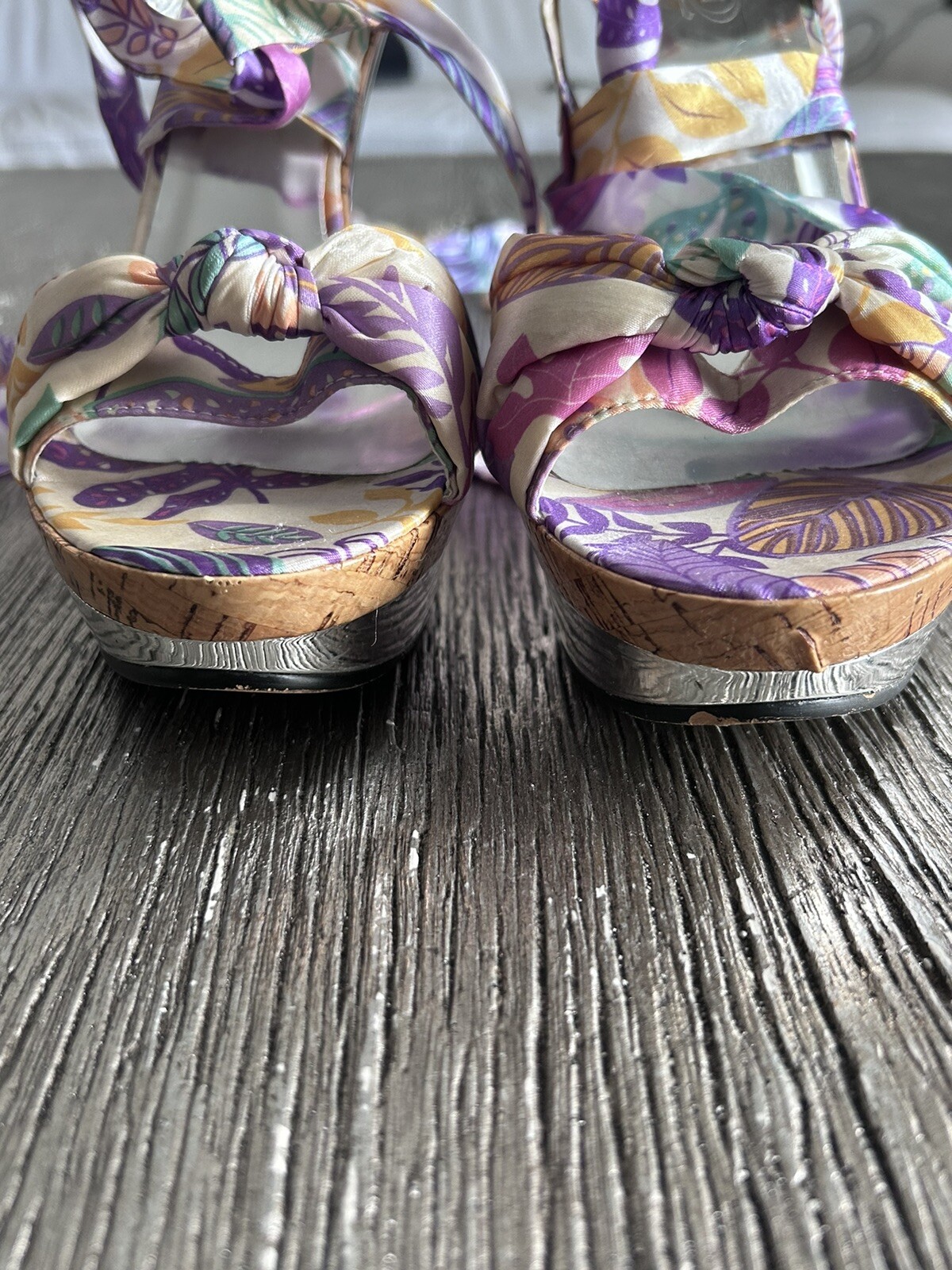 janni &Janni women high heel tie up stiletto platform shoes multicolor size 9