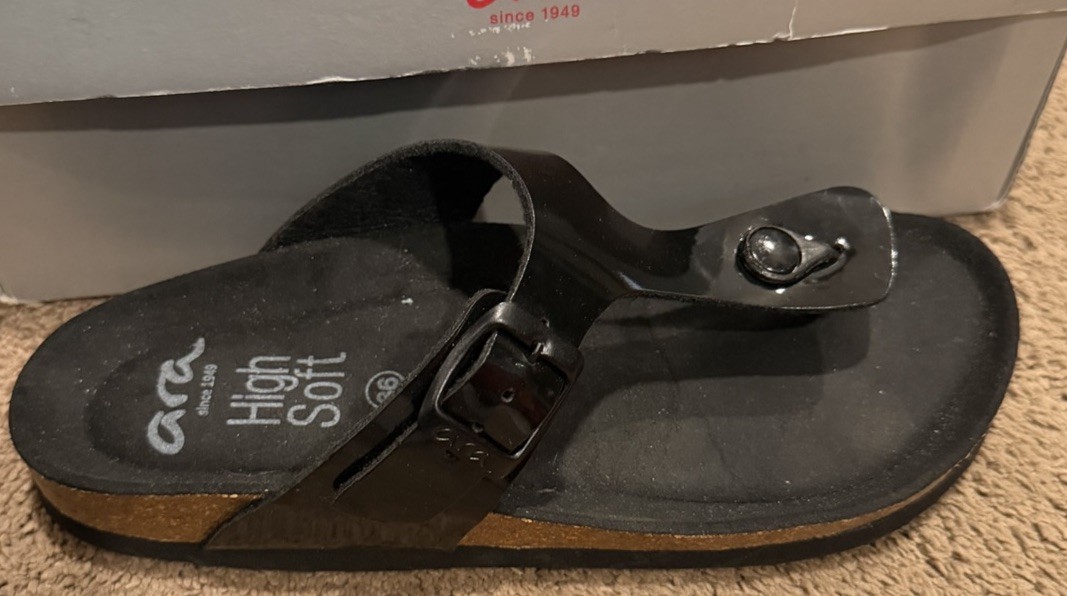 Ara Women’s Lack Slip On Thing Sandals Black Size 36 EU/ 5.5 US