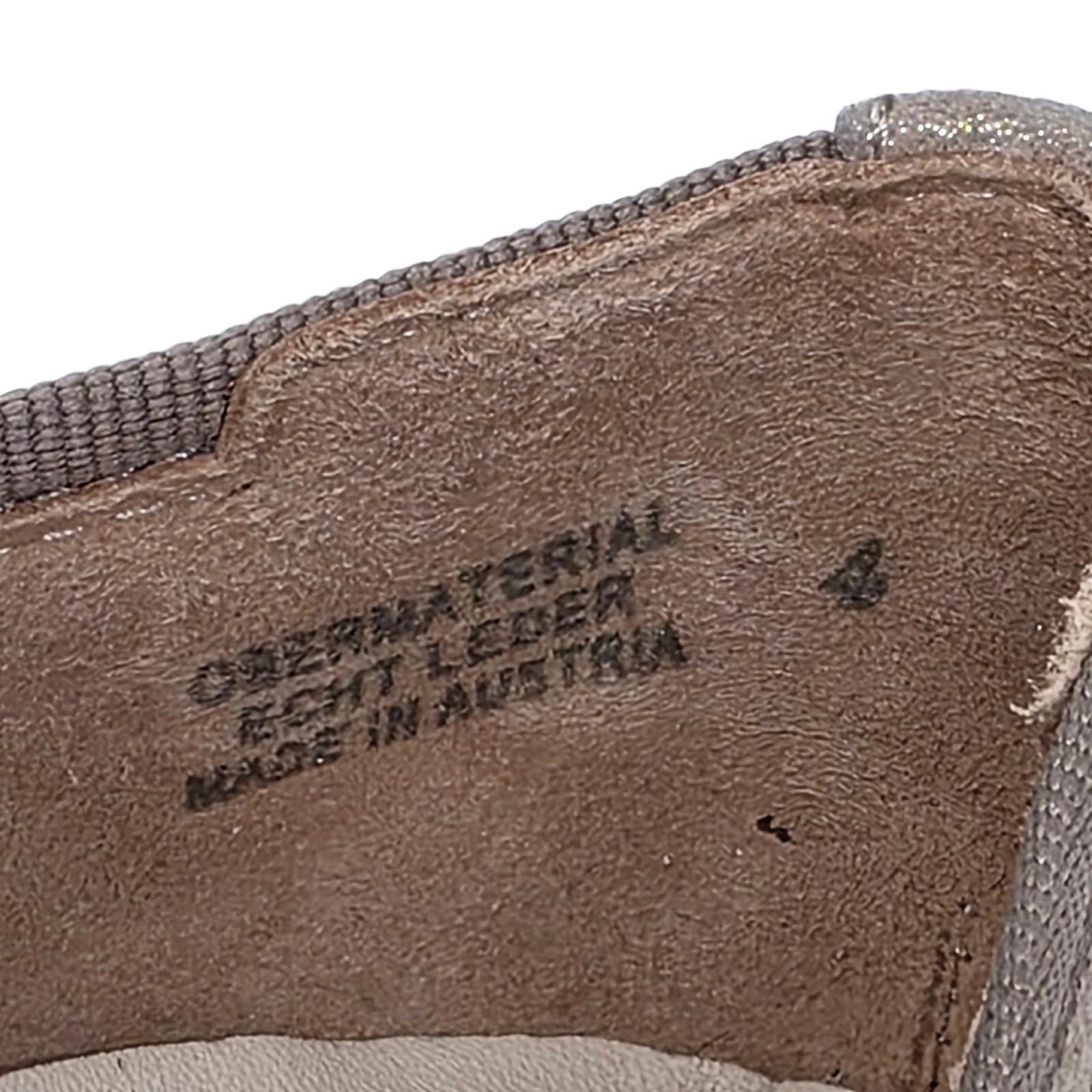Paul Green Taupe Metallic Suede Ballerina Flats Made in Austria Size 6.5 US $395