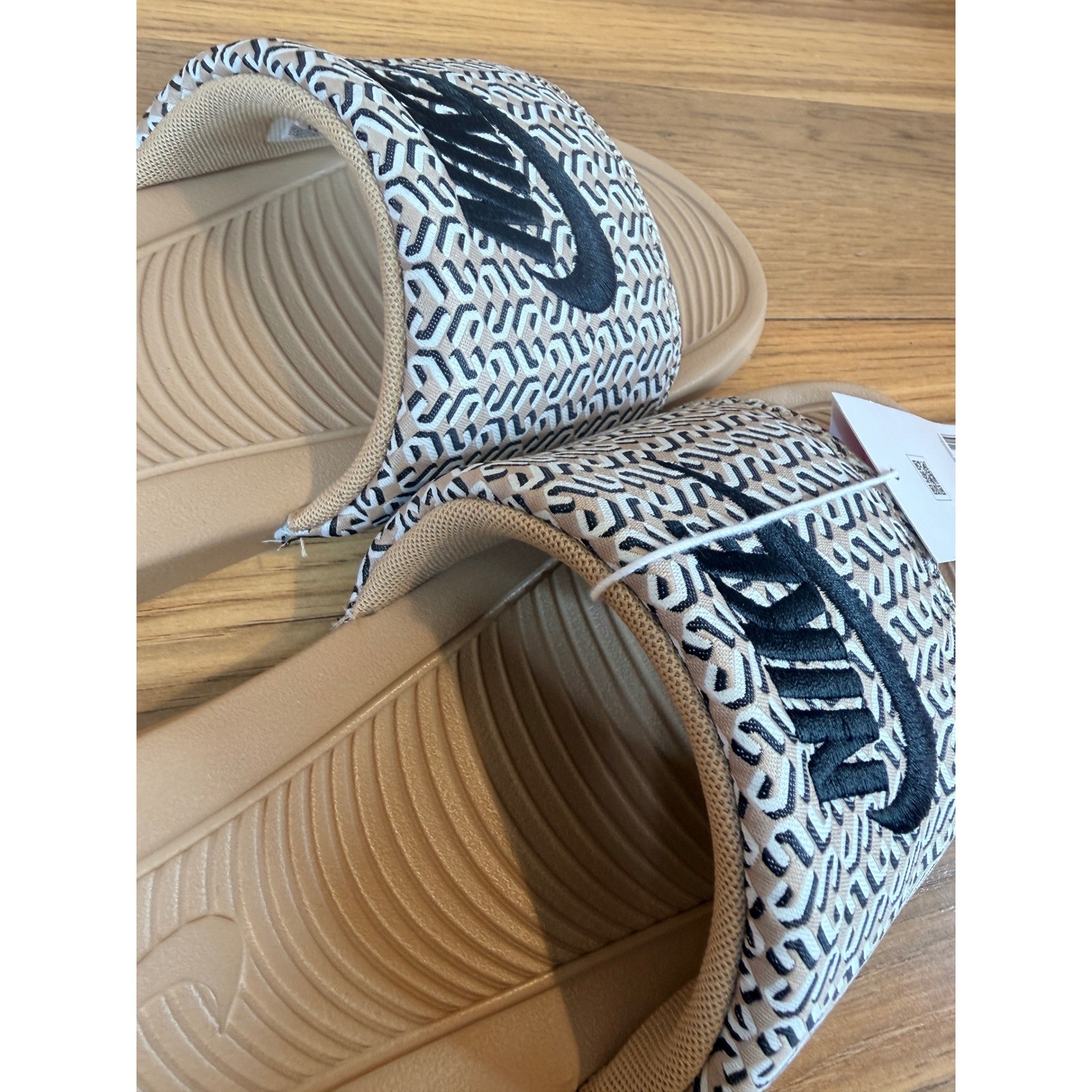 Nike Victori One Slide Womens 11 Hemp Black Summit White FB2558-200 Sandals