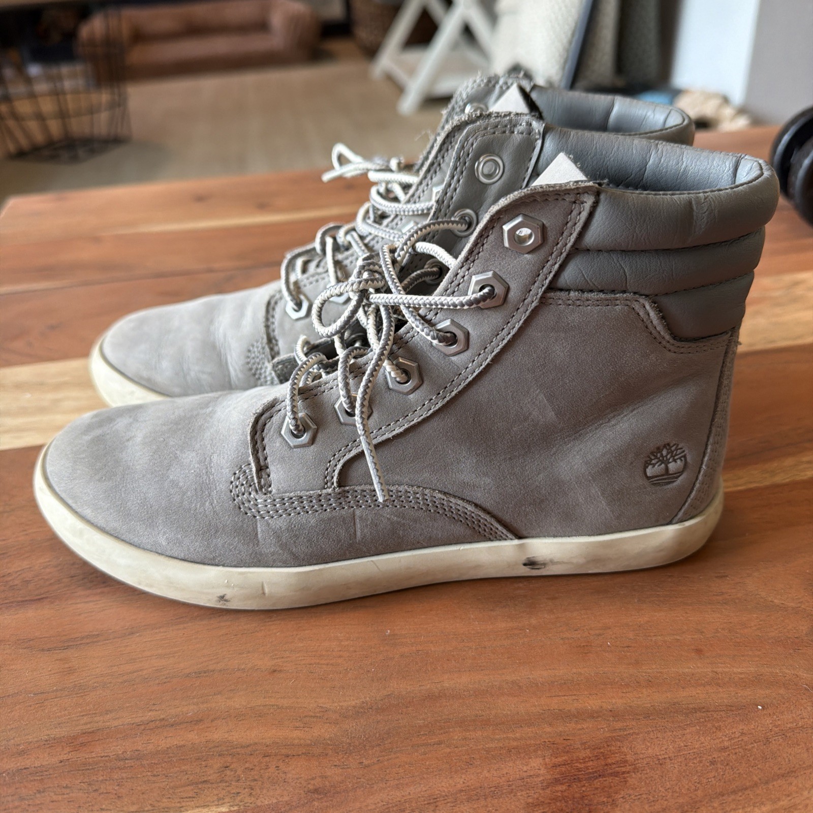 Timberland Dausette Gray Nubuck High Sneaker Boot Ortholite A1H26 Size 7 Women