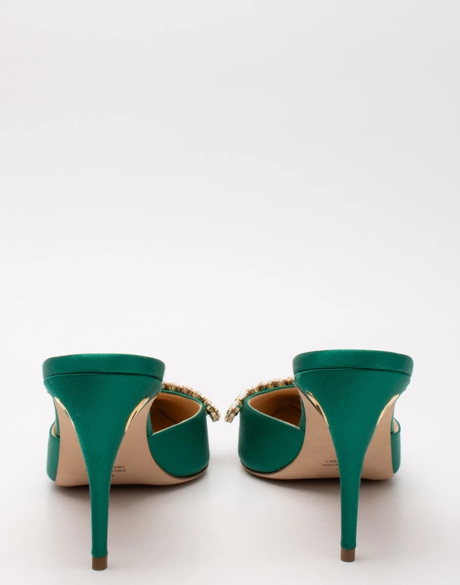 RRP€815 JENNIFER CHAMANDI Satin Mule Heels US8.5 EU38.5 NWB Made in Italy