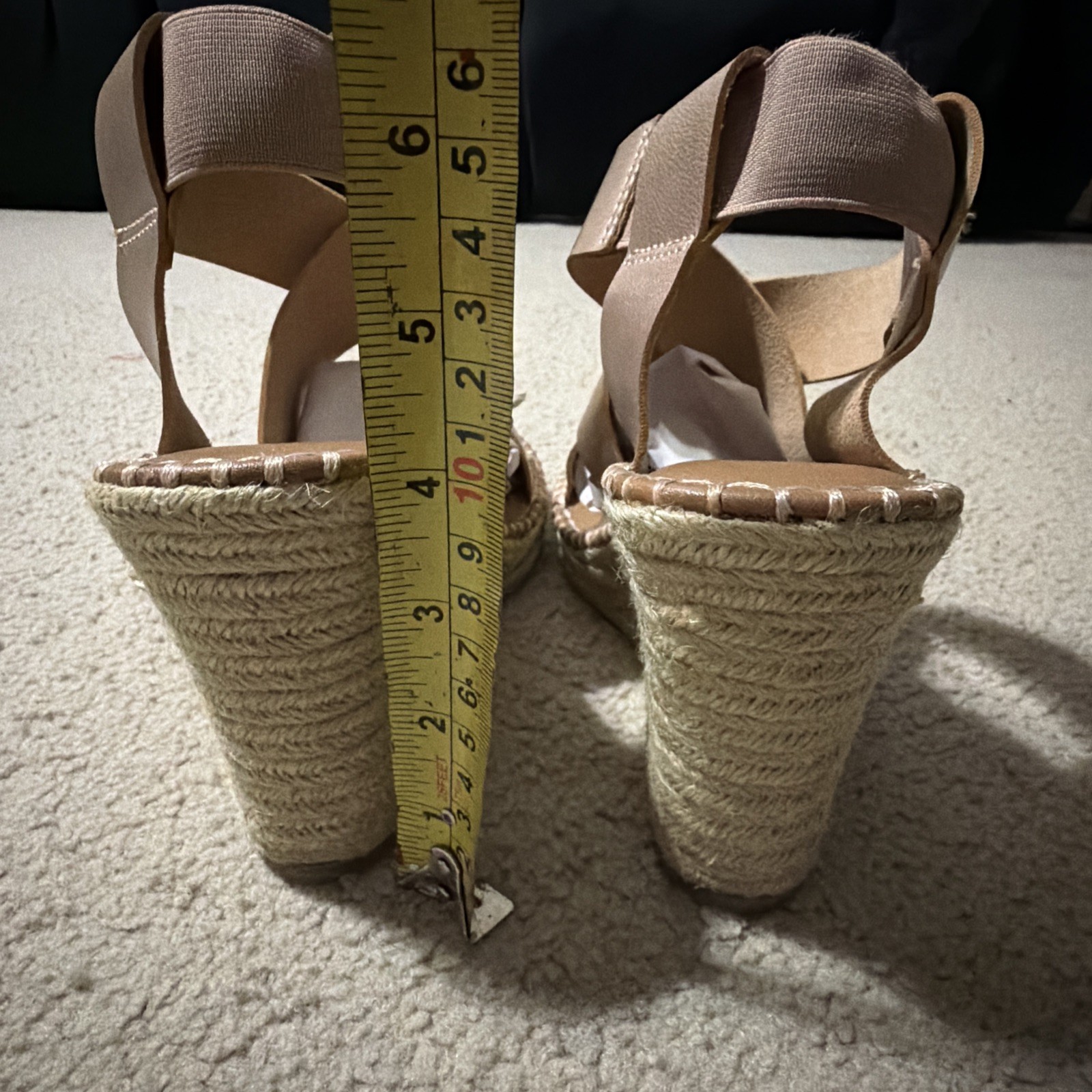 So Womens Sandals Size 9M Sandals Espadrilles Wedges Ankle Strap Shoes Rose Gold