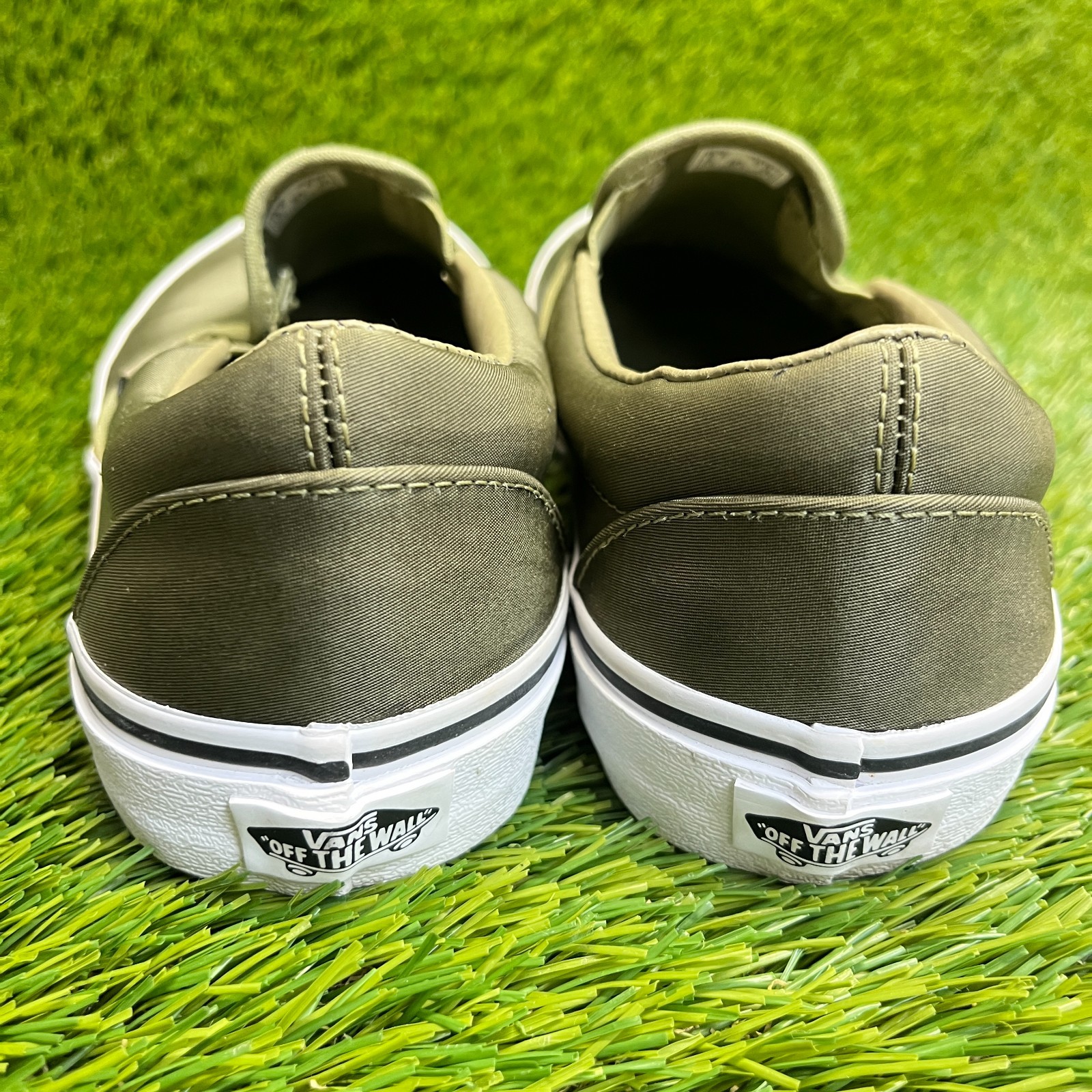Vans Classic Slip-On Nylon Aloe Womens Size 8 Green Athletic Shoes Sneakers