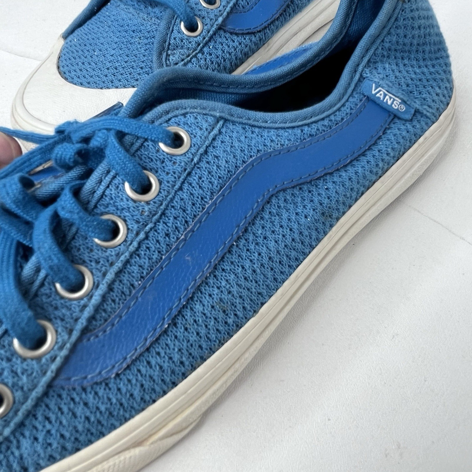 Vans Positive Vibes Warriors Blue Mesh Ultracush Skate Shoes Womens Size 7.5