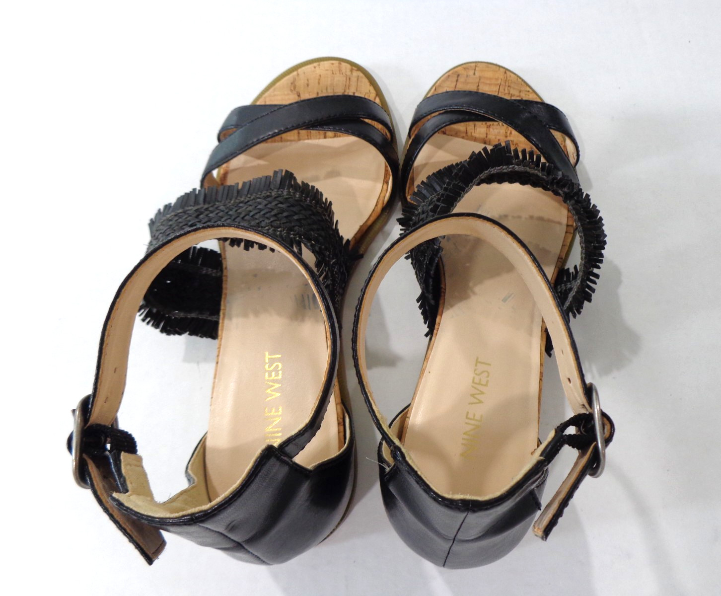 Nine West Women’s Vernell Flat Sandals Black Ankle Strap Size 7M
