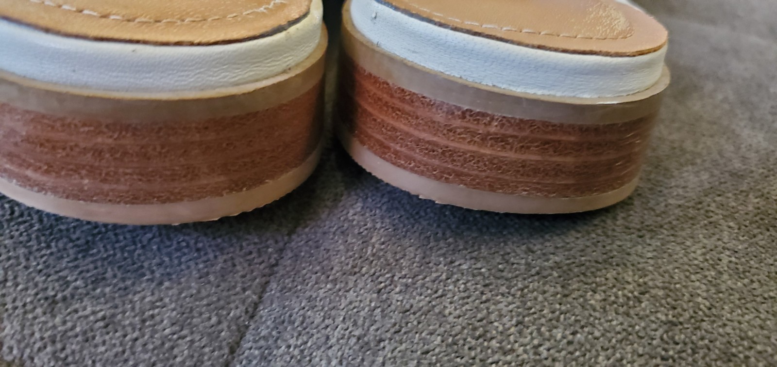 Johnston & Murphy Ali Woven Leather Tassel Mules Slides Bone Shoes 8.5