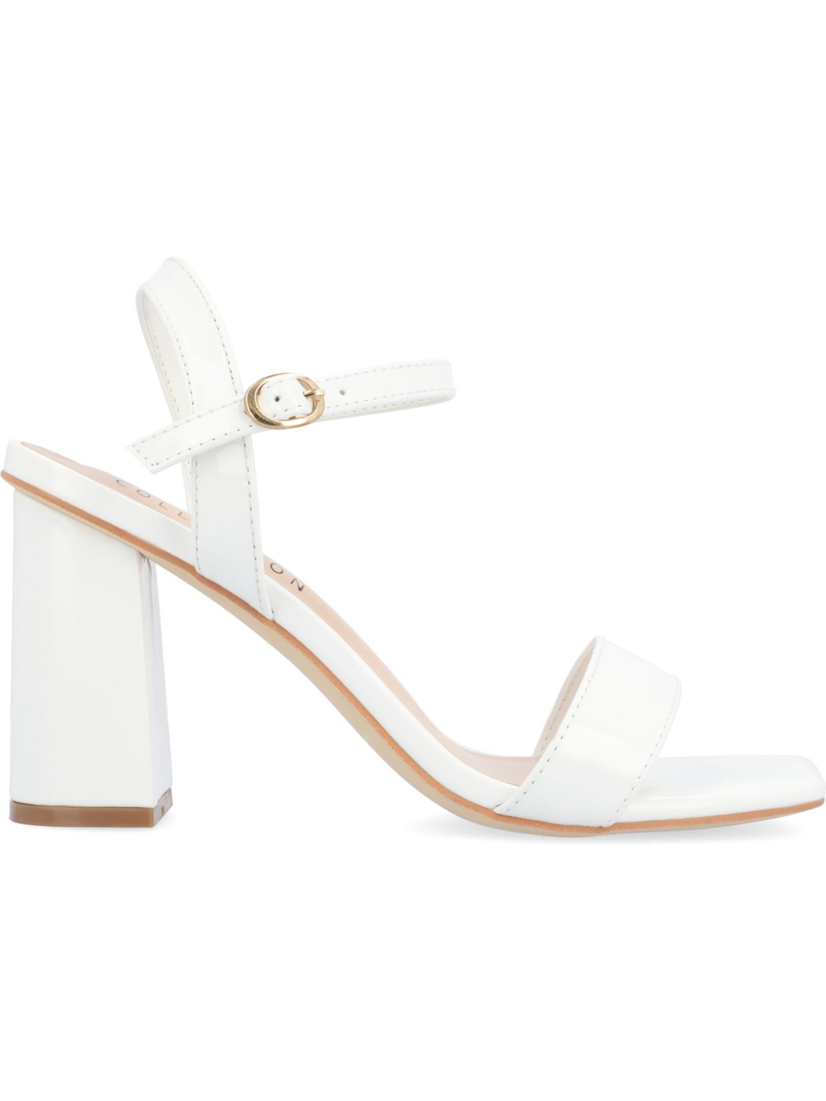 JOURNEE COLLECTION Womens White Tivona Toe Block Heel Heeled Sandal 10