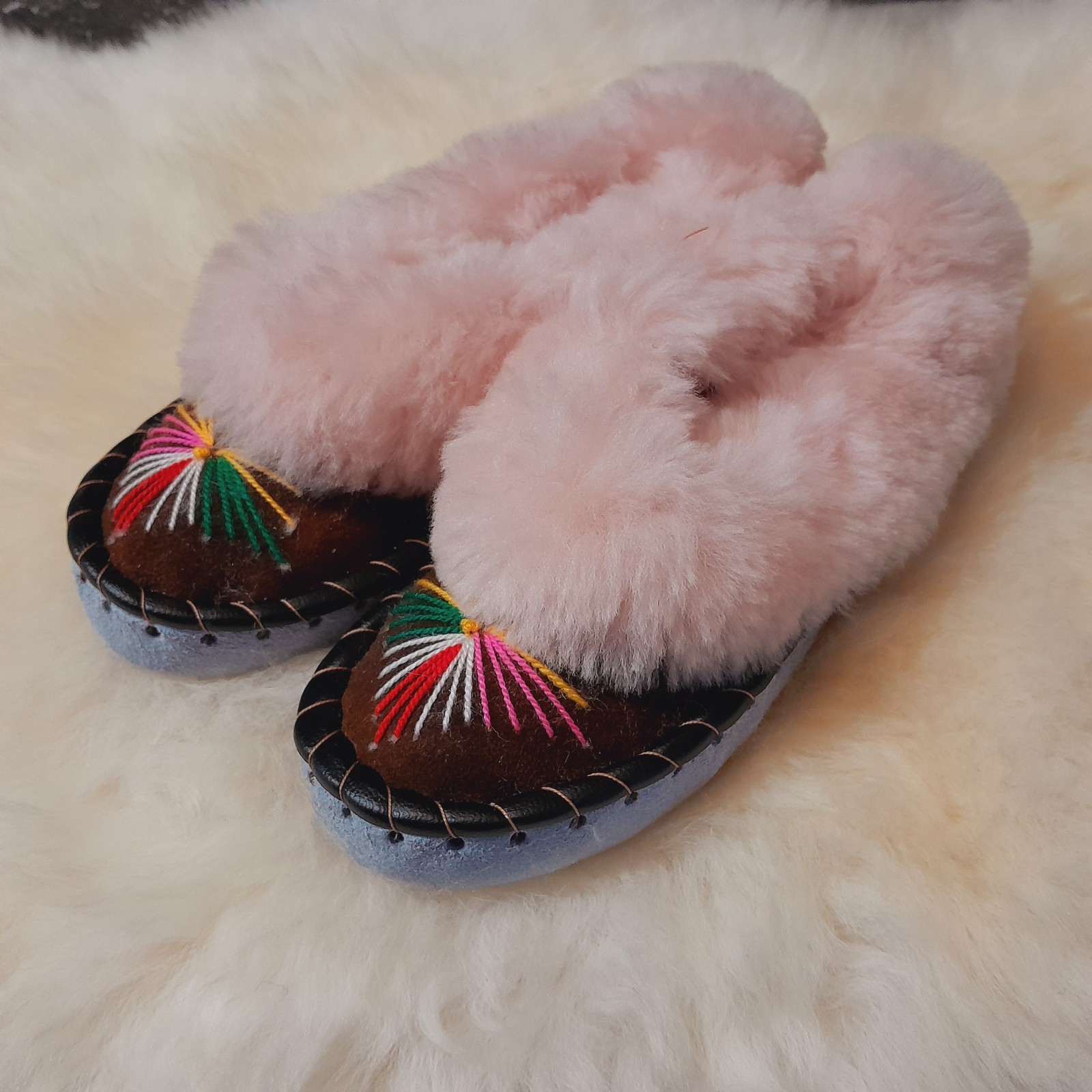 Ladies Leather Wool Winter Huts Shoes Lambskin Slippers ZAKOPIANKI Slippers