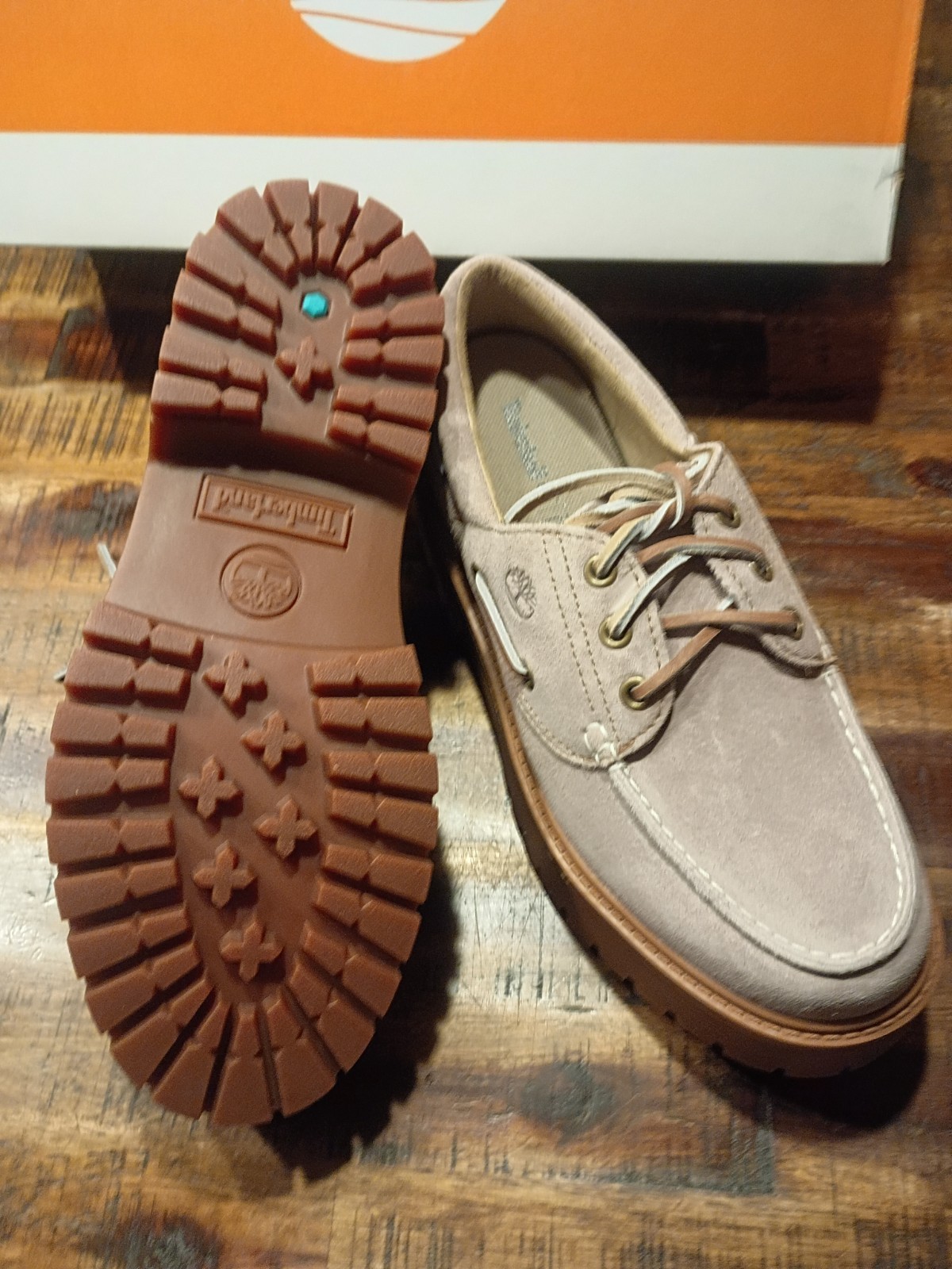 Womens Timberland Stone Street Platform Boat Shoe Lt. Purple Prem Leather Sz 8.5