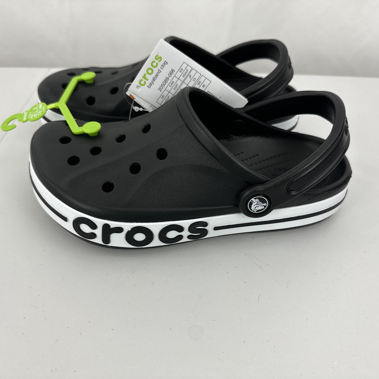 Crocs Bayaband Clog Unisex Women’s US Size 7 Black & White 205089-066 NWT