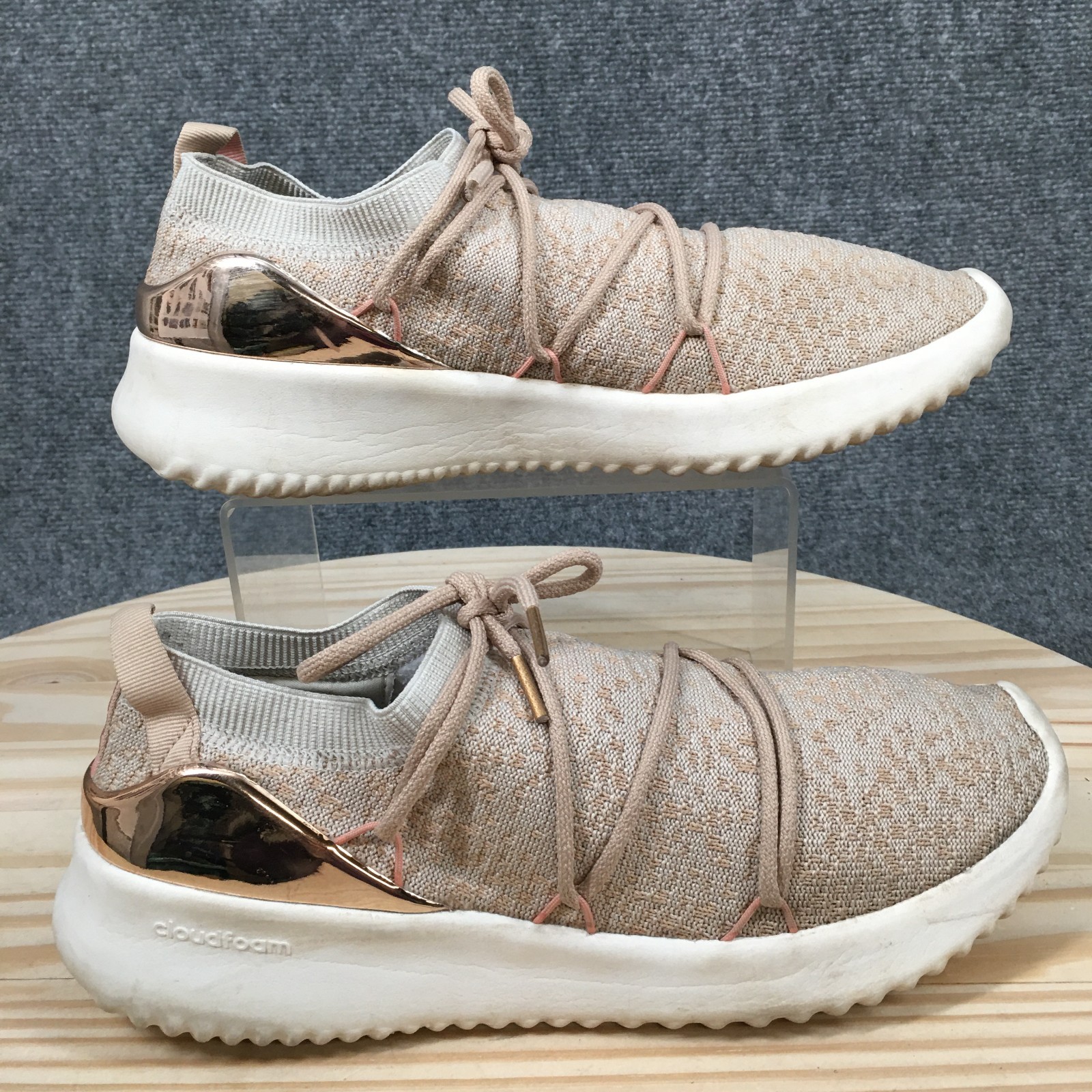 Adidas Ultimamotion Sock Sneakers Womens 10 Pale Nude Rose Gold Shoes EE9100