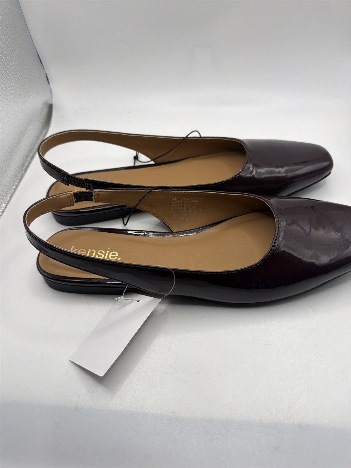 Kensie Felice Women’s Red Leather Slingback Square Toe Dress Shoes. Size 7. New