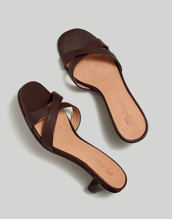 Madewell The Rachelle Kitten-Heel Sandal Chocolate Raisin Size 7.5