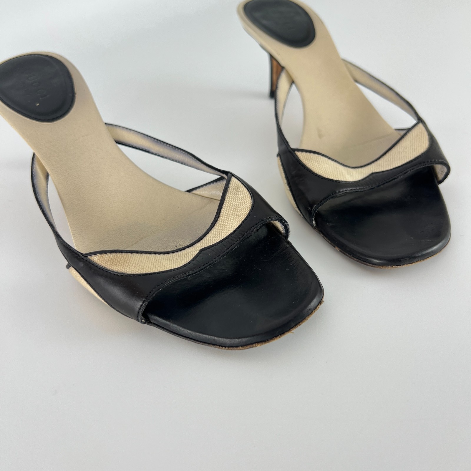 Gucci | Auth Tom Ford Era Vintage Black Leather Sandal Slide Mules (37)