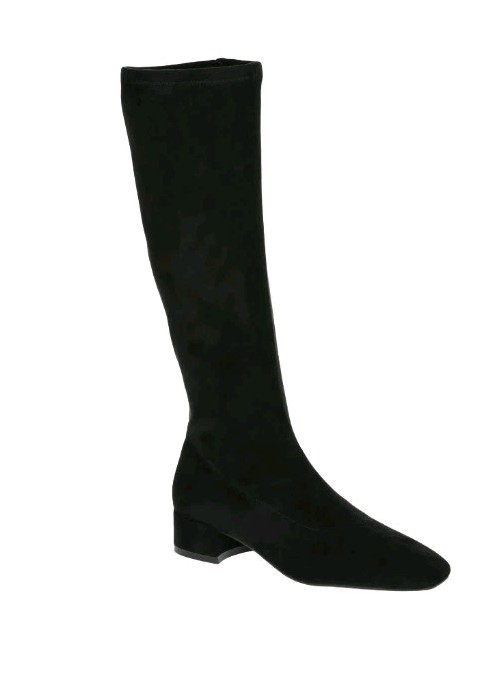 Scoop Women’s Faux Suede Knee High Stretch Block Heel Boots (Wide Width…