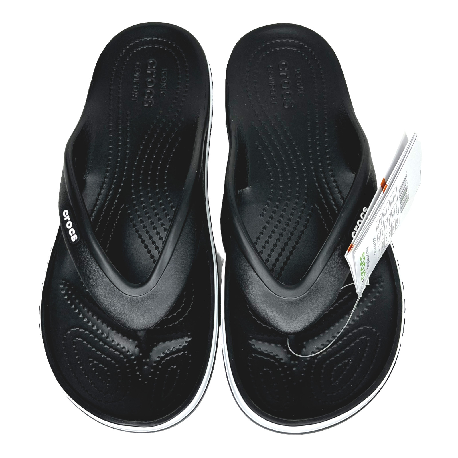 Crocs Bayaband Womens Flip Flop Sandals Size 8 – 9 Black & White Water Friendly
