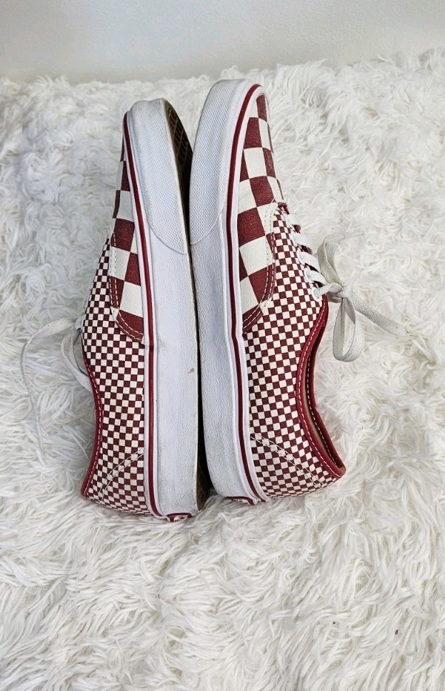 Vans Athletic Sneaker Shoes Womens 8.5 Womens Red White Checkered Upper Low Top