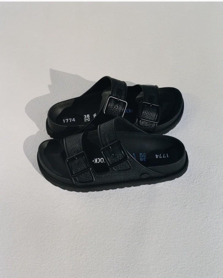 1774 Birkenstock Arizona Luxe Raffia Dual Buckle Slide Sandals US 5-5.5 EU 36