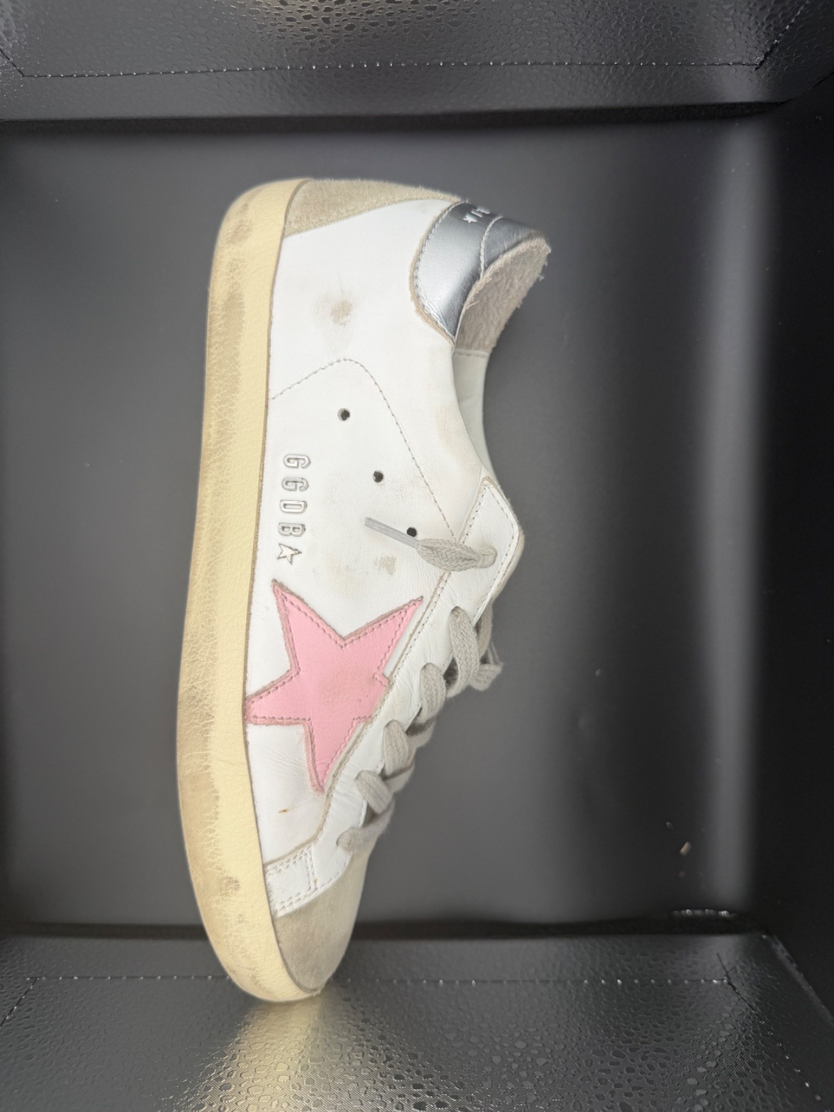 Golden Goose White Pink Suede Leather Super Star Sneakers EU 37